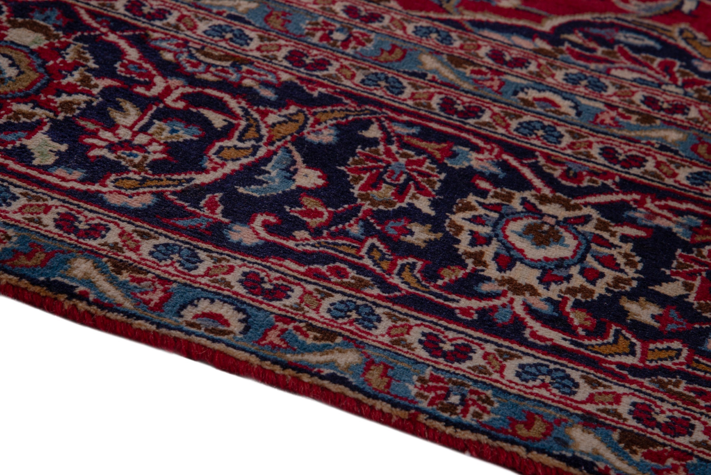 Persian Kashan oversized rug in deep red and taupe, view 8 of 18