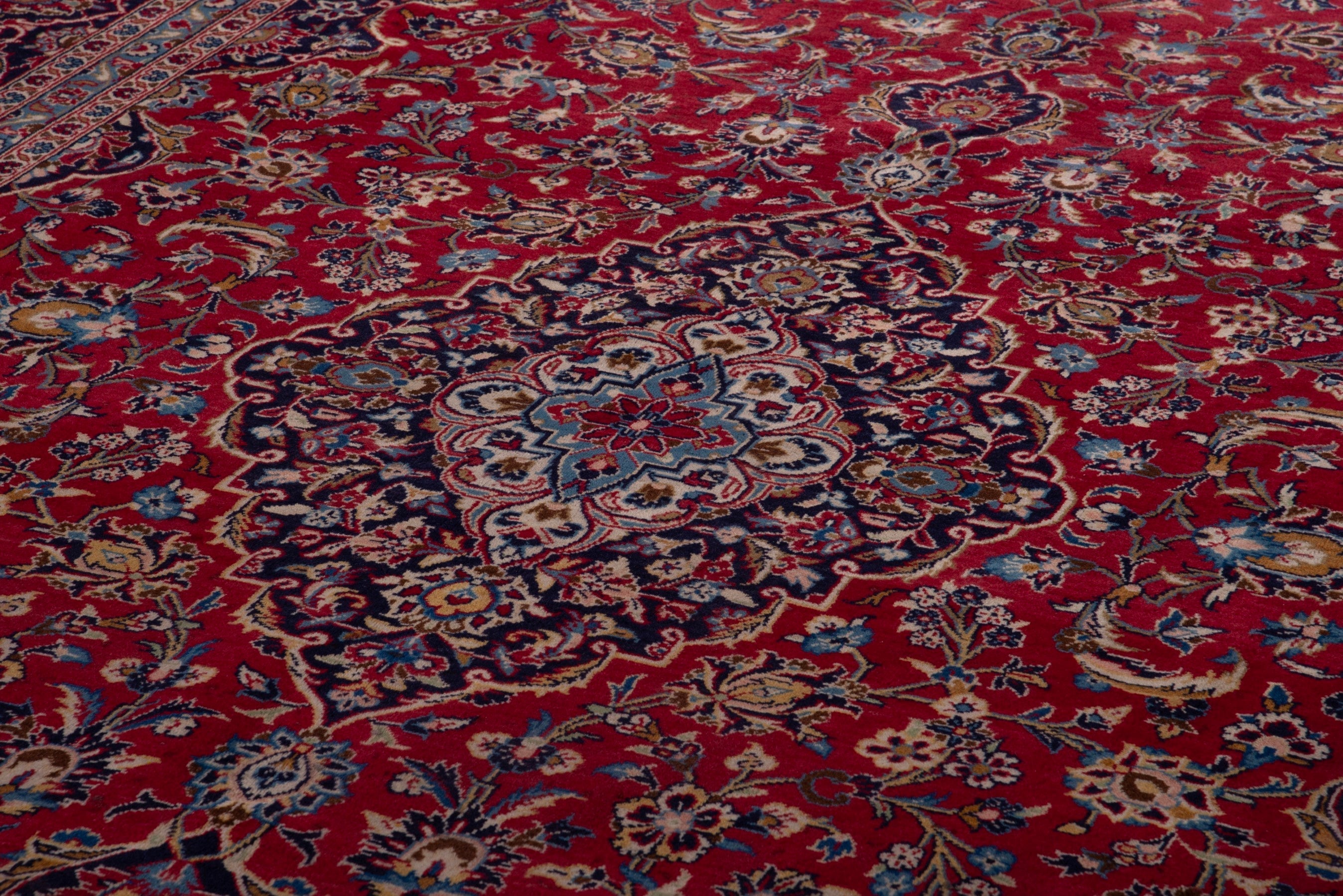 Persian Kashan oversized rug in deep red and taupe, view 9 of 18