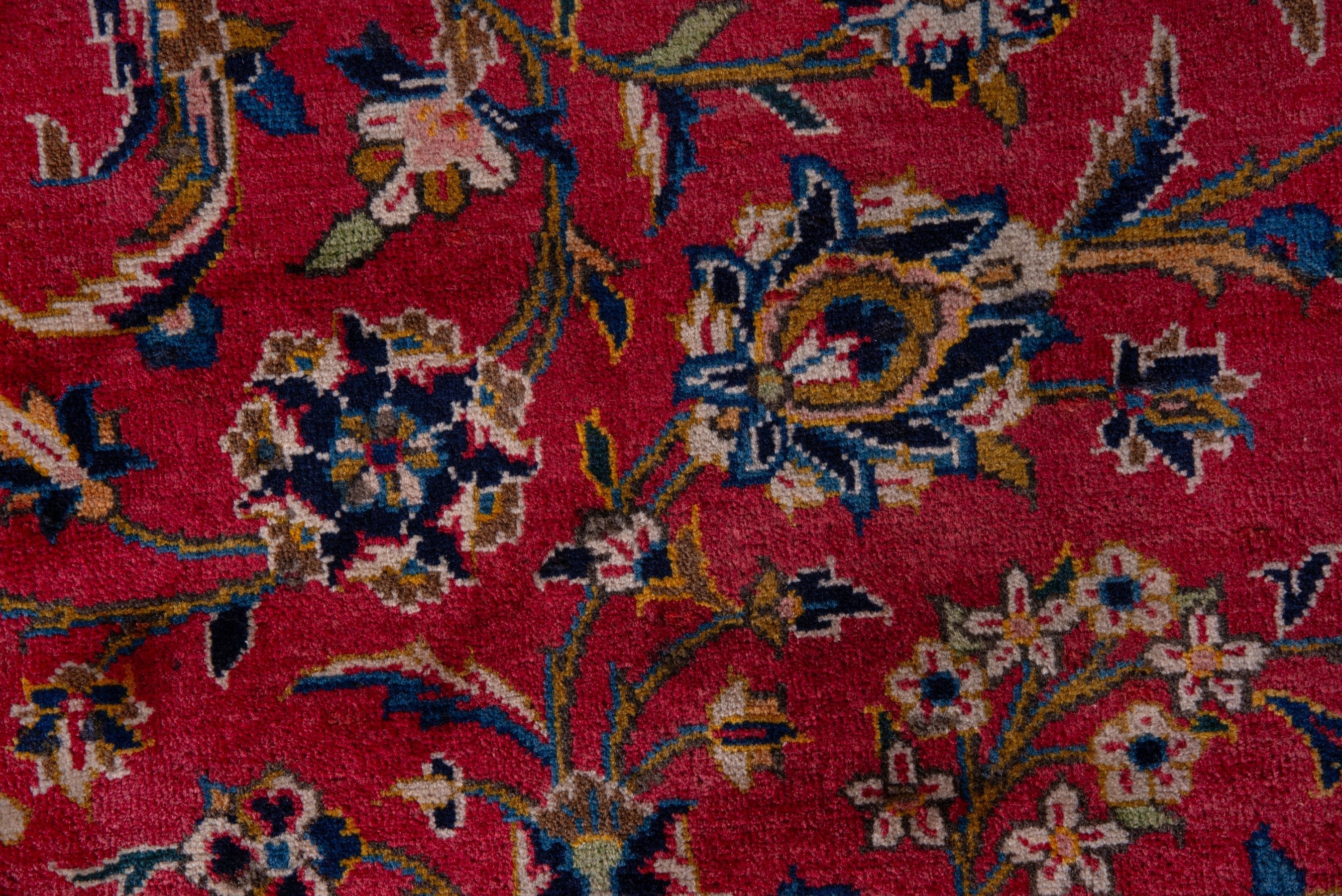 Persian Kashan oversized rug in deep red and taupe, view 10 of 16