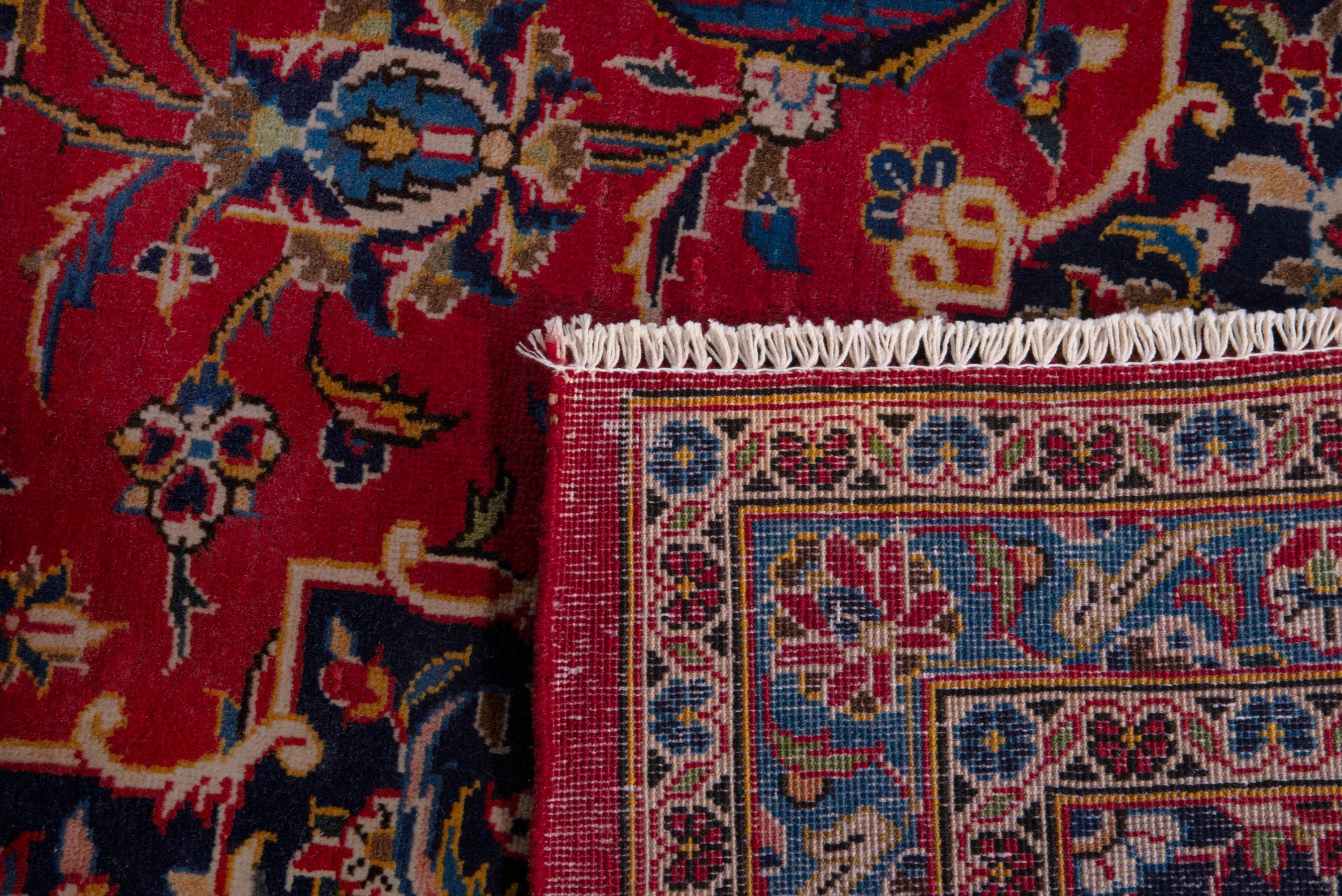 Persian Kashan oversized rug in deep red and taupe, view 16 of 16
