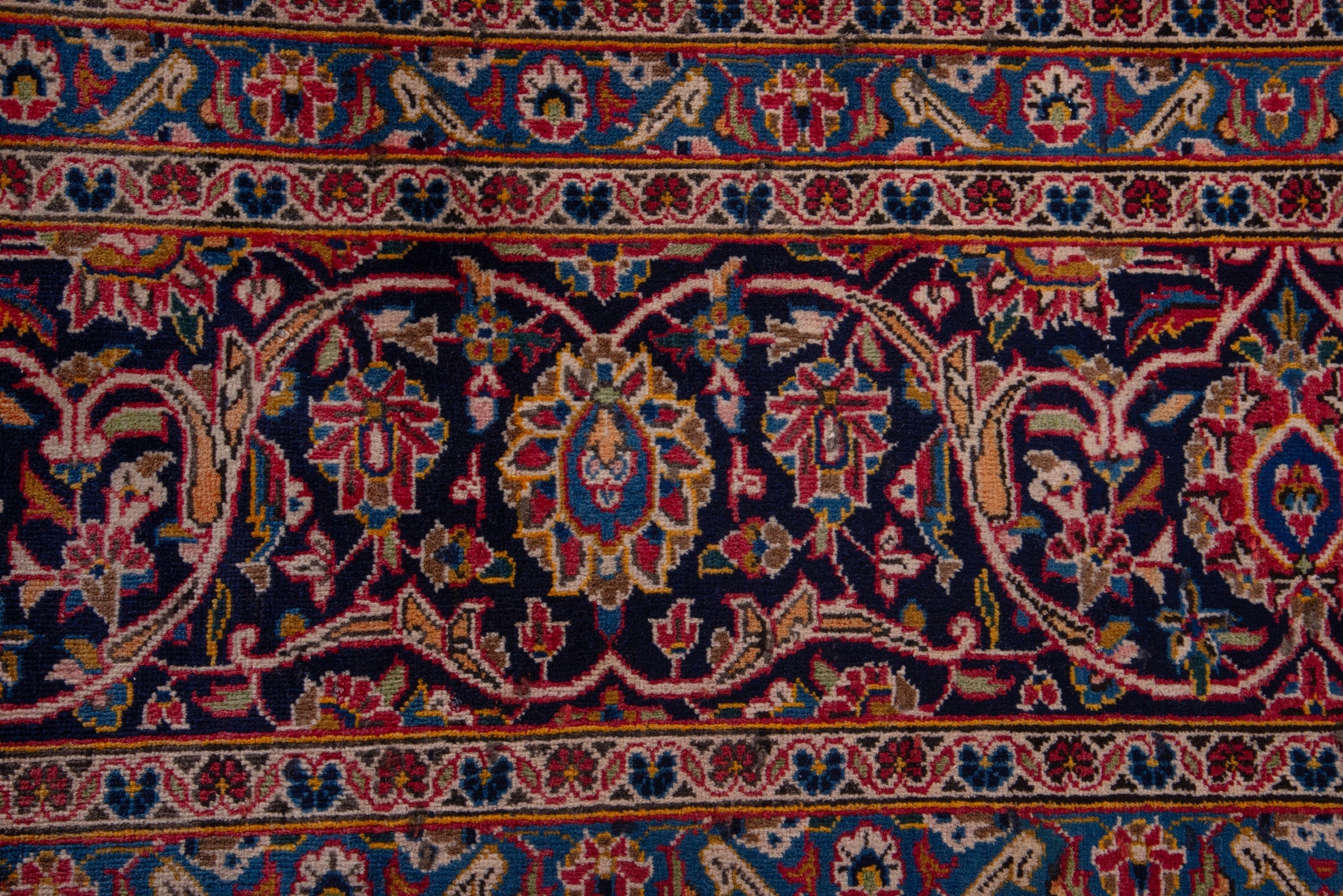 Persian Kashan oversized rug in deep red and taupe, view 9 of 16