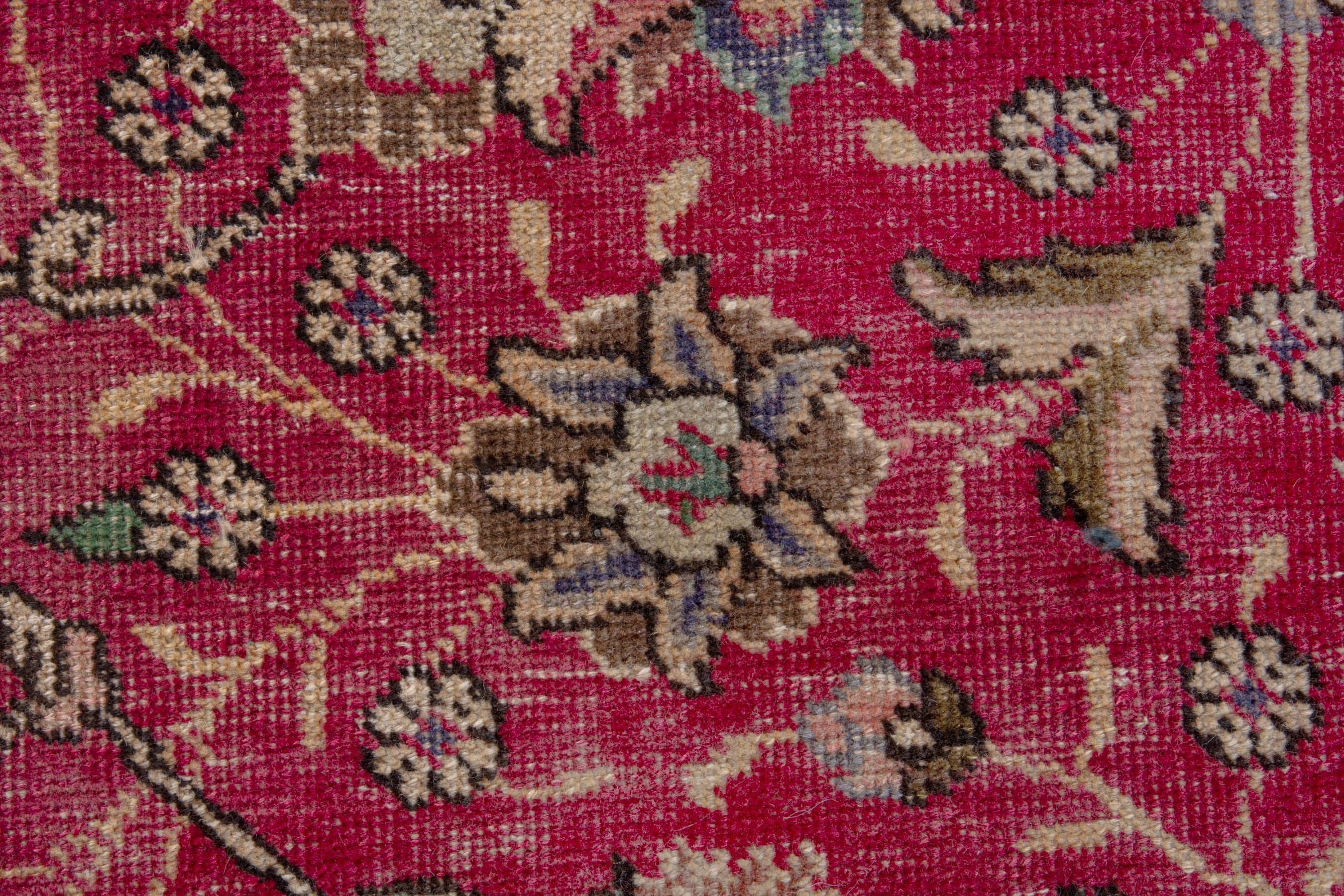Persian Tabriz oversized rug in deep red and dark blue, view 10 of 17