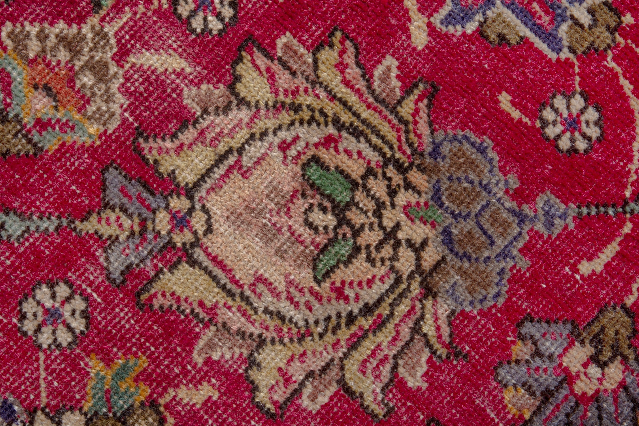 Persian Tabriz oversized rug in deep red and dark blue, view 12 of 17