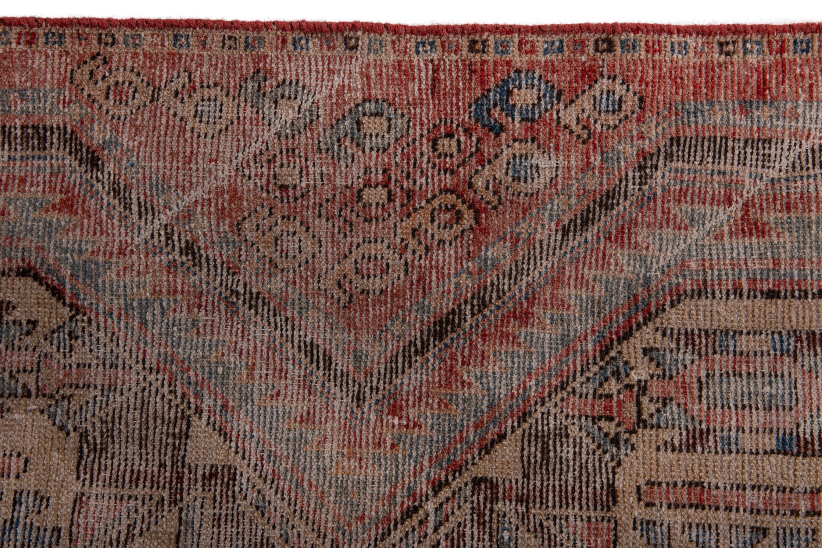 Persian Sirjan accent rug in greige and rust, view 12 of 17