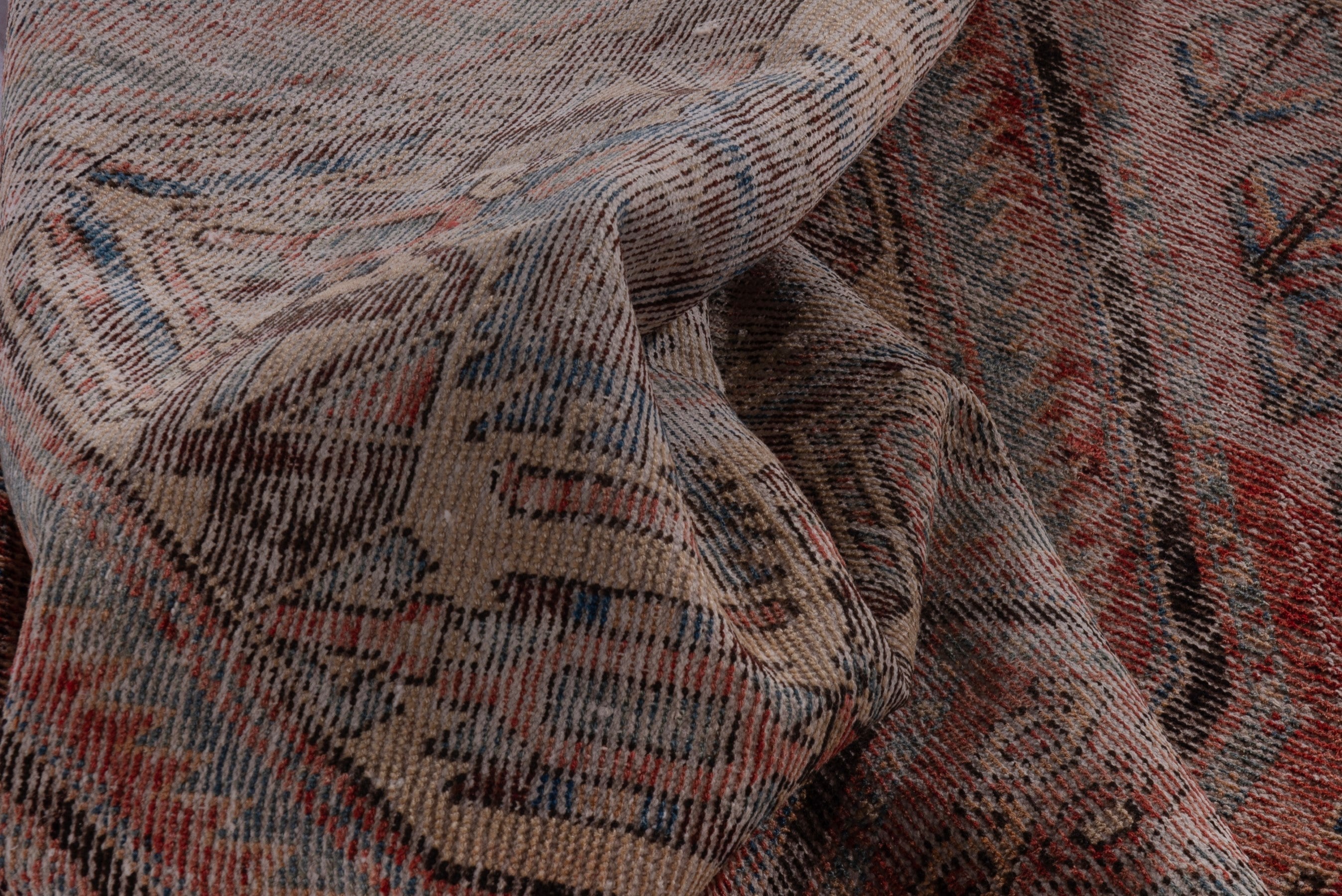 Persian Sirjan accent rug in greige and rust, view 13 of 17