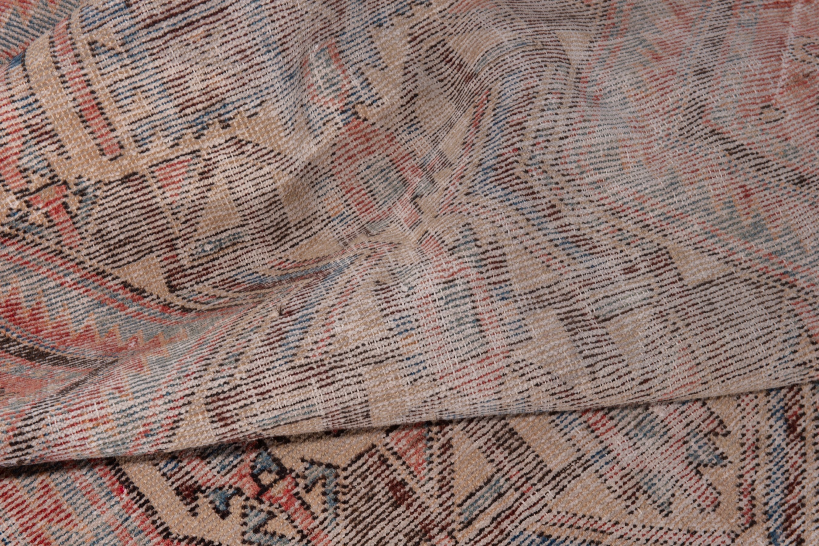 Persian Sirjan accent rug in greige and rust, view 16 of 17