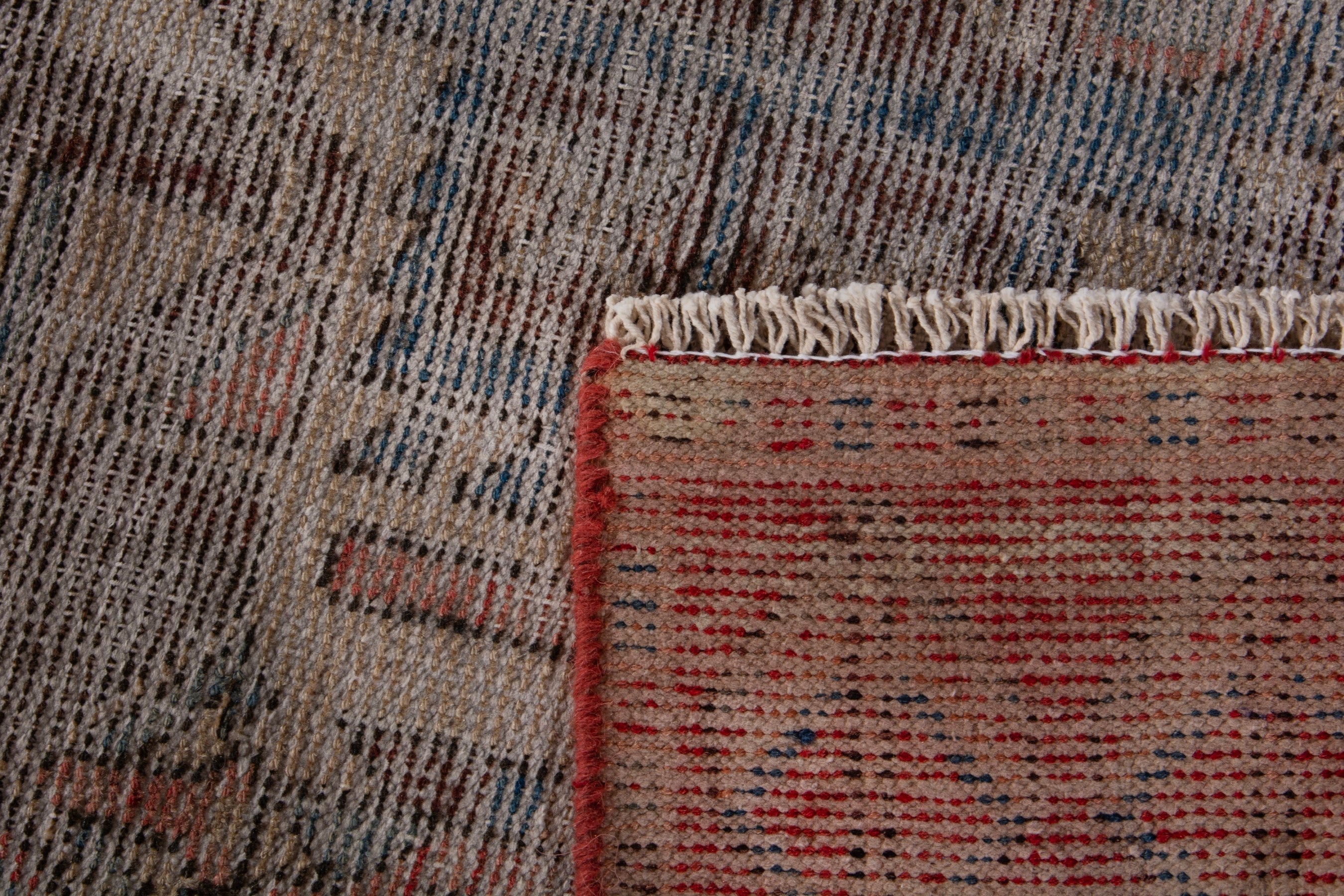 Persian Sirjan accent rug in greige and rust, view 17 of 17