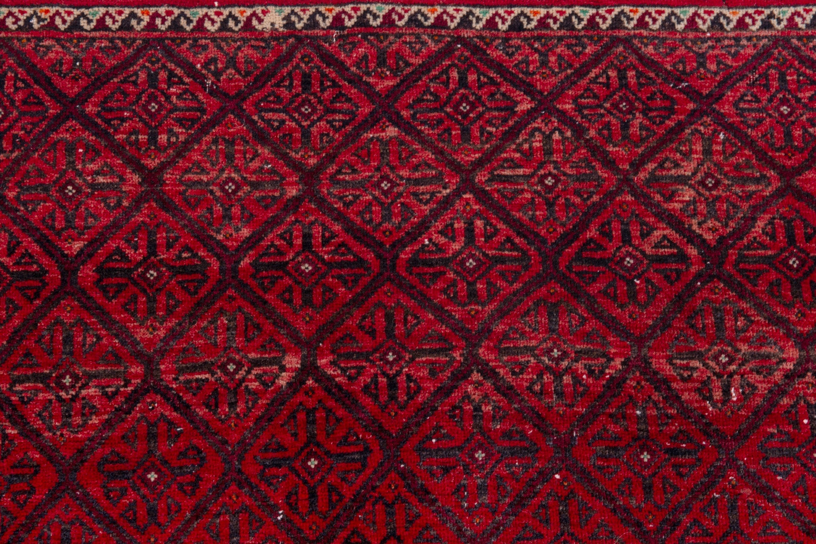 Persian Baluch accent rug in deep red and burgundy, view 10 of 17
