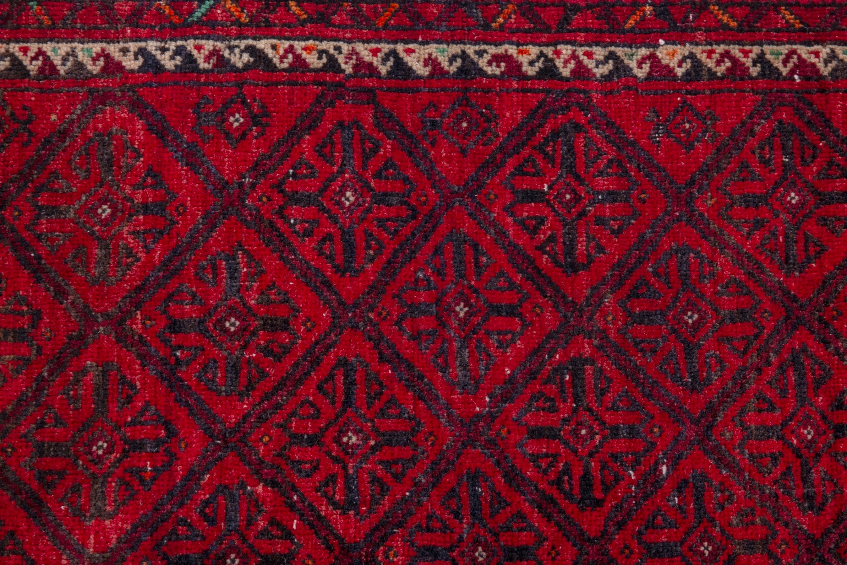 Persian Baluch accent rug in deep red and burgundy, view 11 of 17