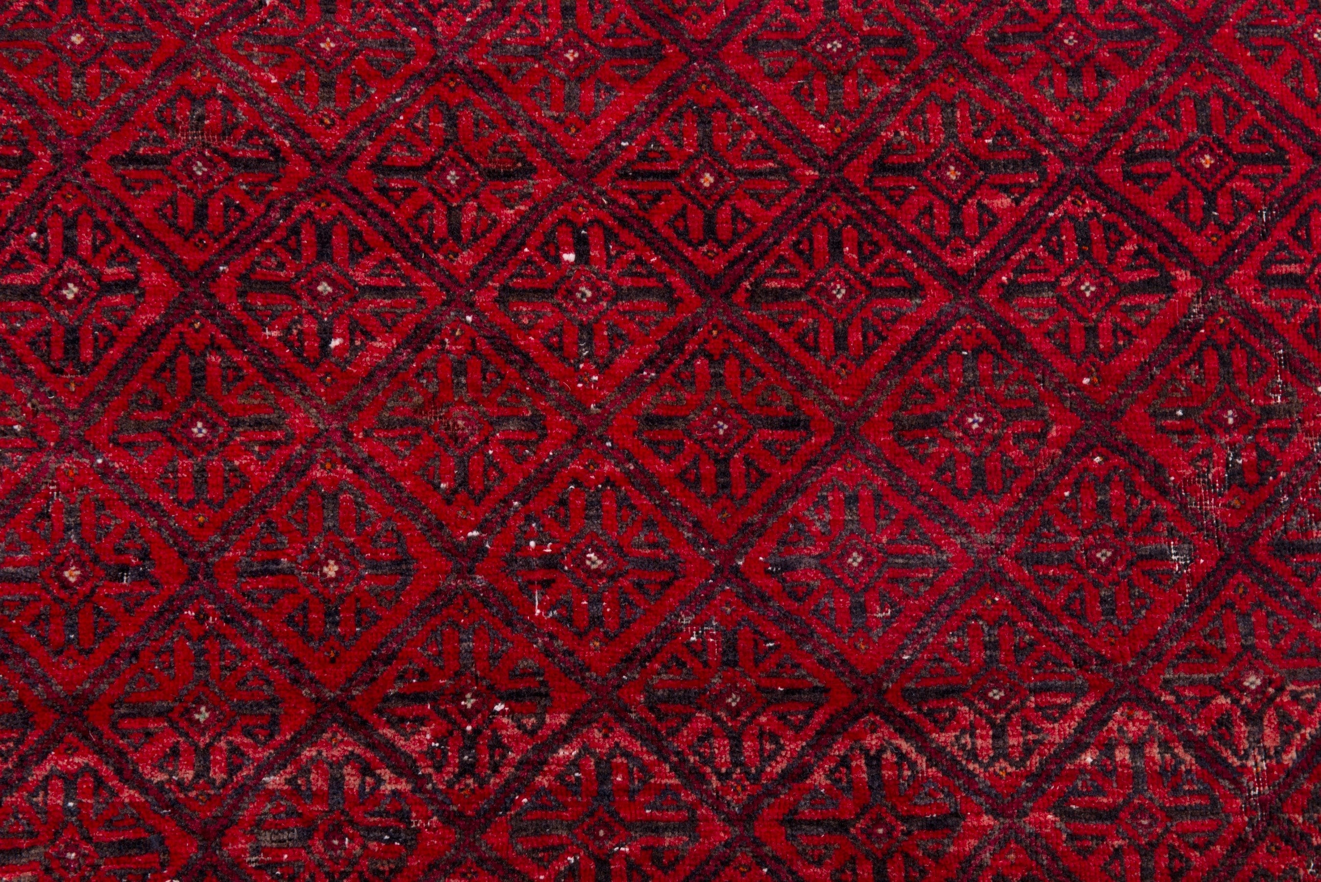 Persian Baluch accent rug in deep red and burgundy, view 9 of 17