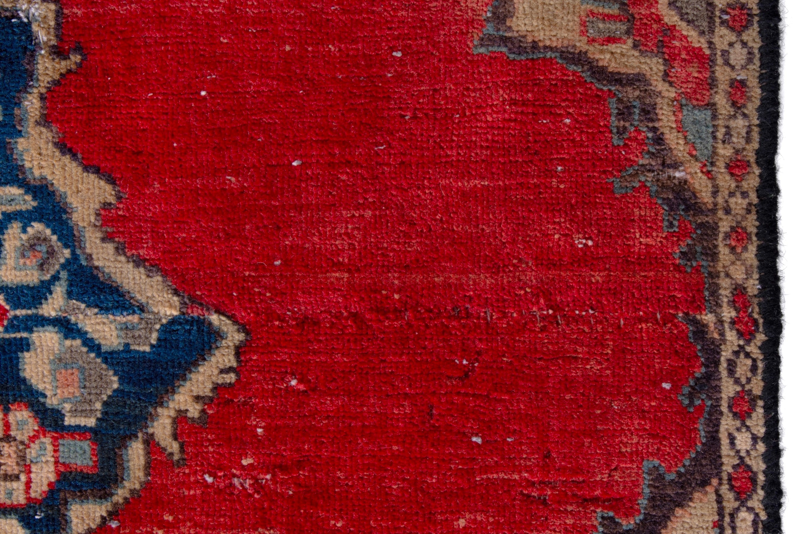 Persian Arak runner rug in deep red and dark blue, view 11 of 18