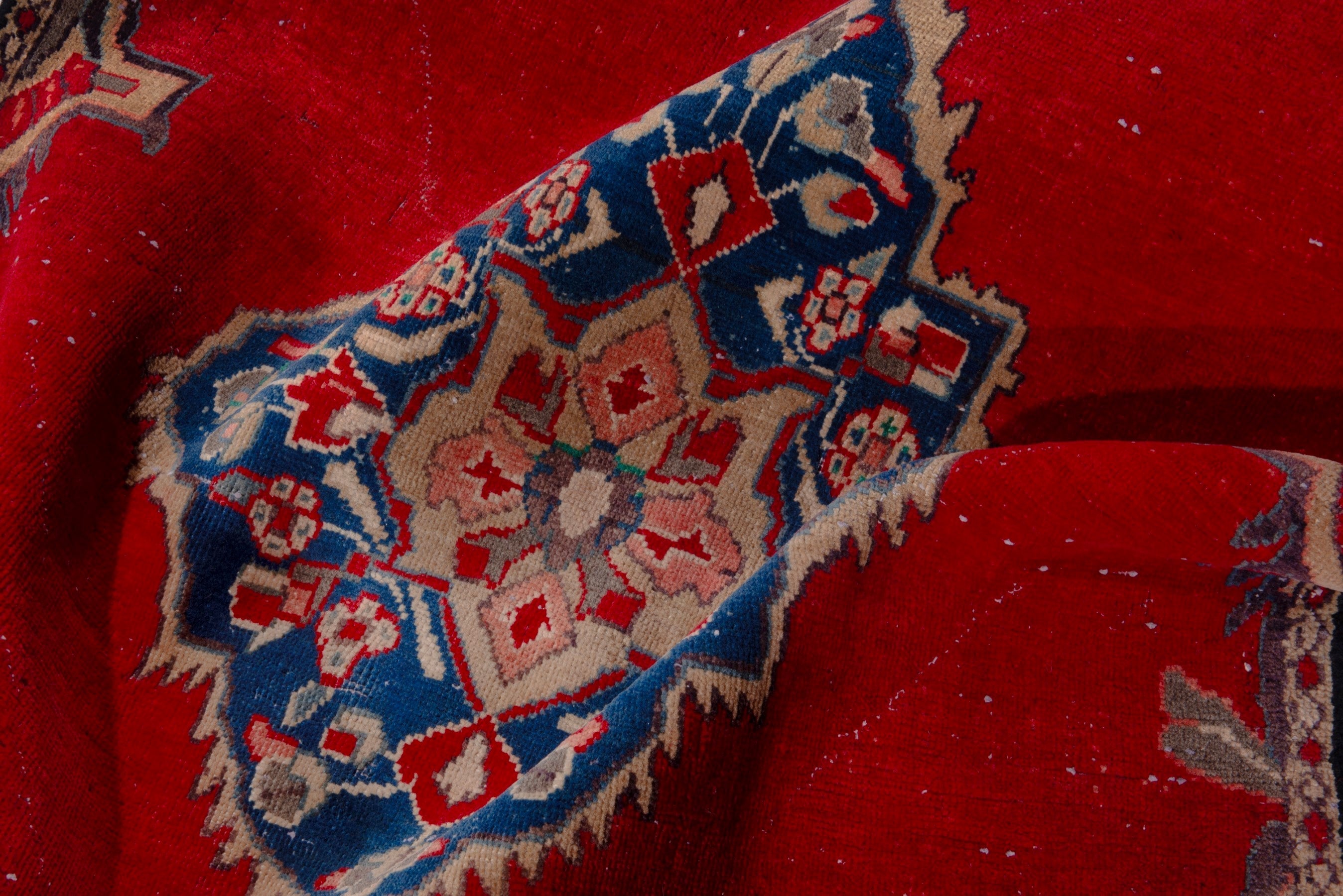 Persian Arak runner rug in deep red and dark blue, view 14 of 18
