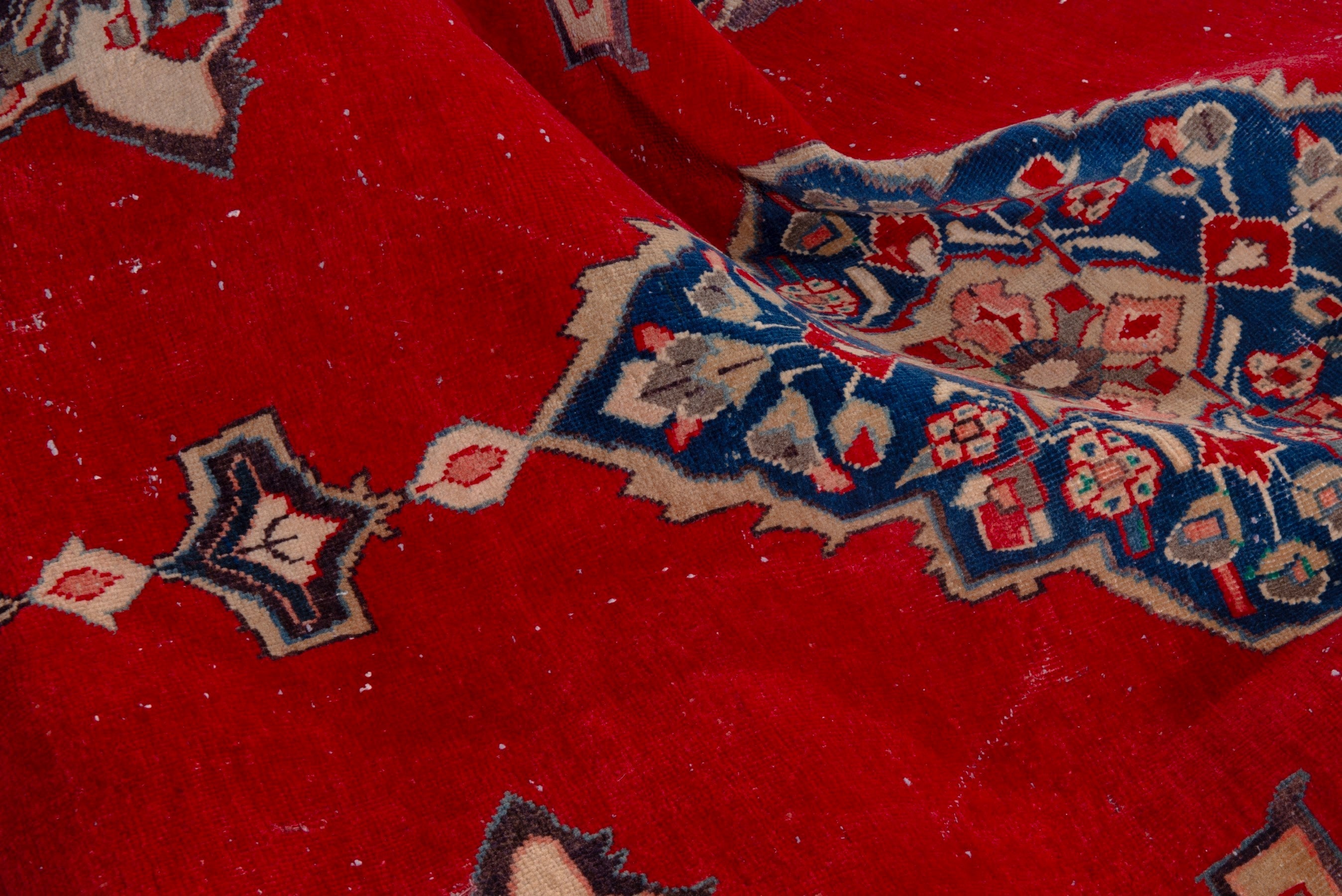 Persian Arak runner rug in deep red and dark blue, view 17 of 18