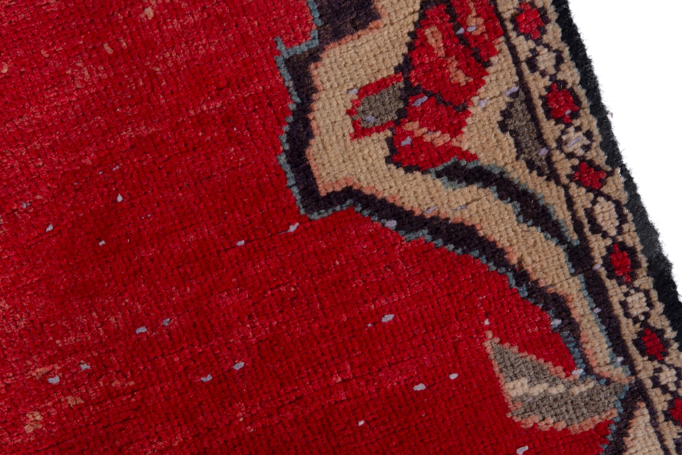 Persian Arak runner rug in deep red and dark blue, view 7 of 18