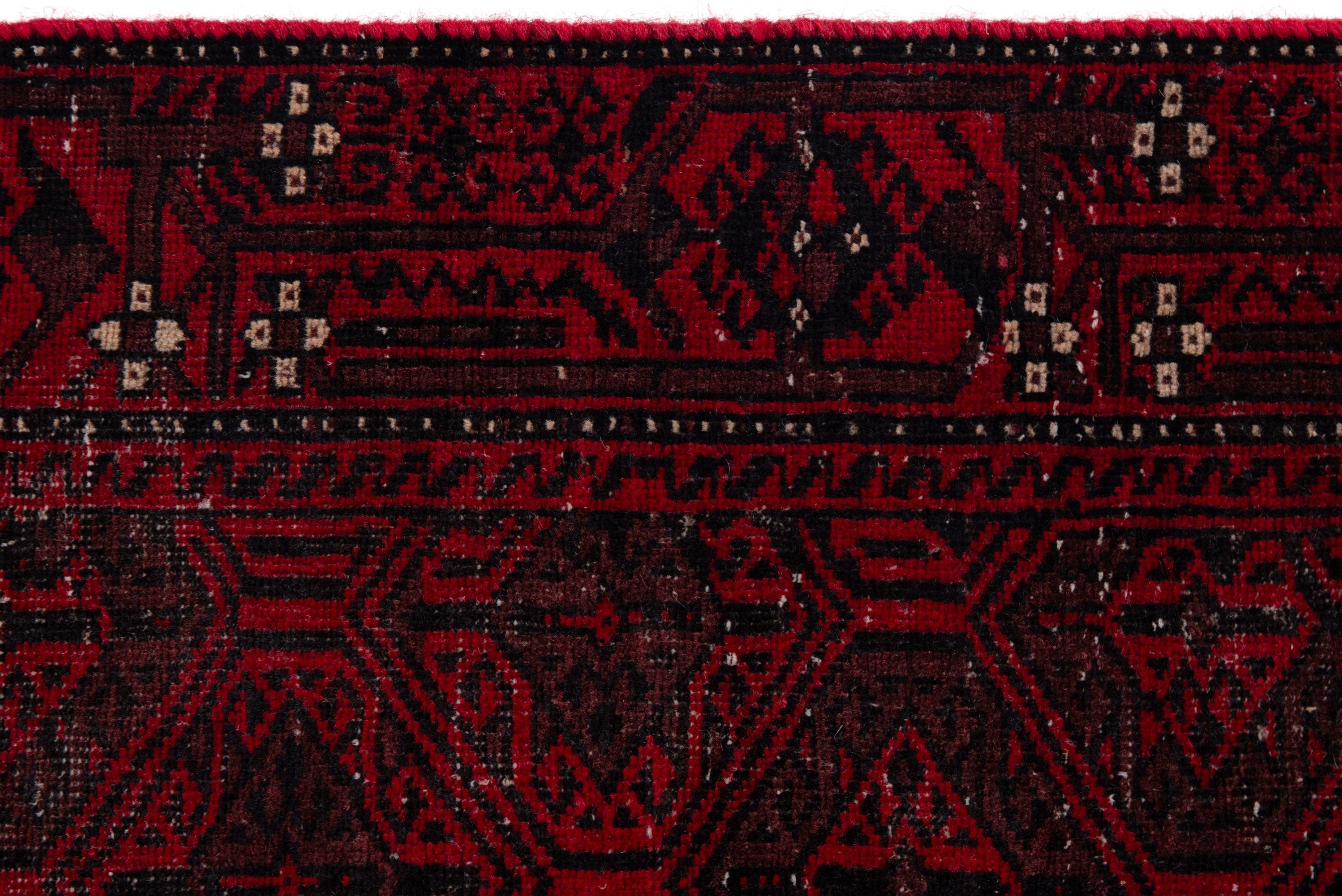 Persian Baluch runner rug in burgundy and deep red, view 12 of 18