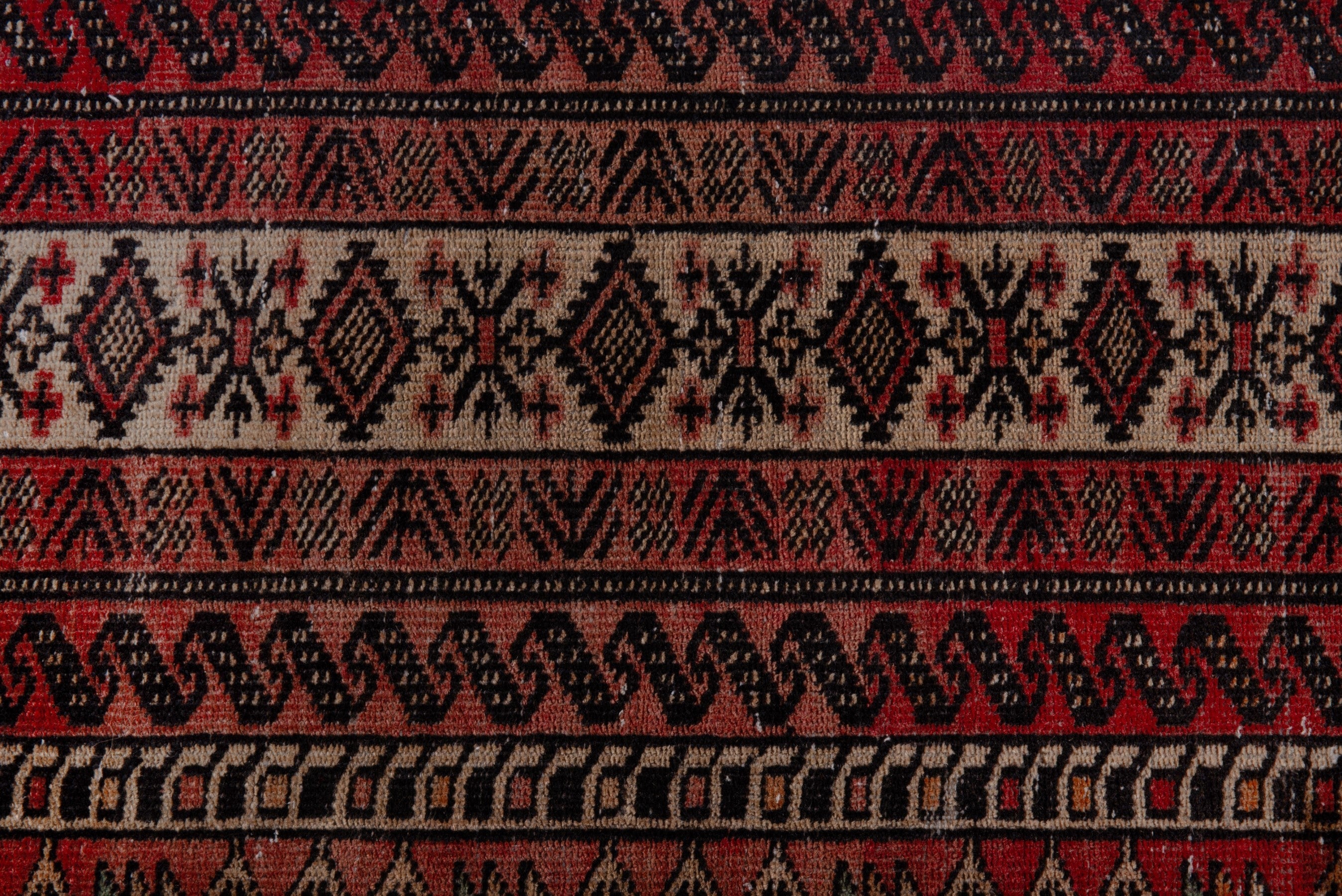 Persian Baluch area rug in deep red and cream, view 11 of 17