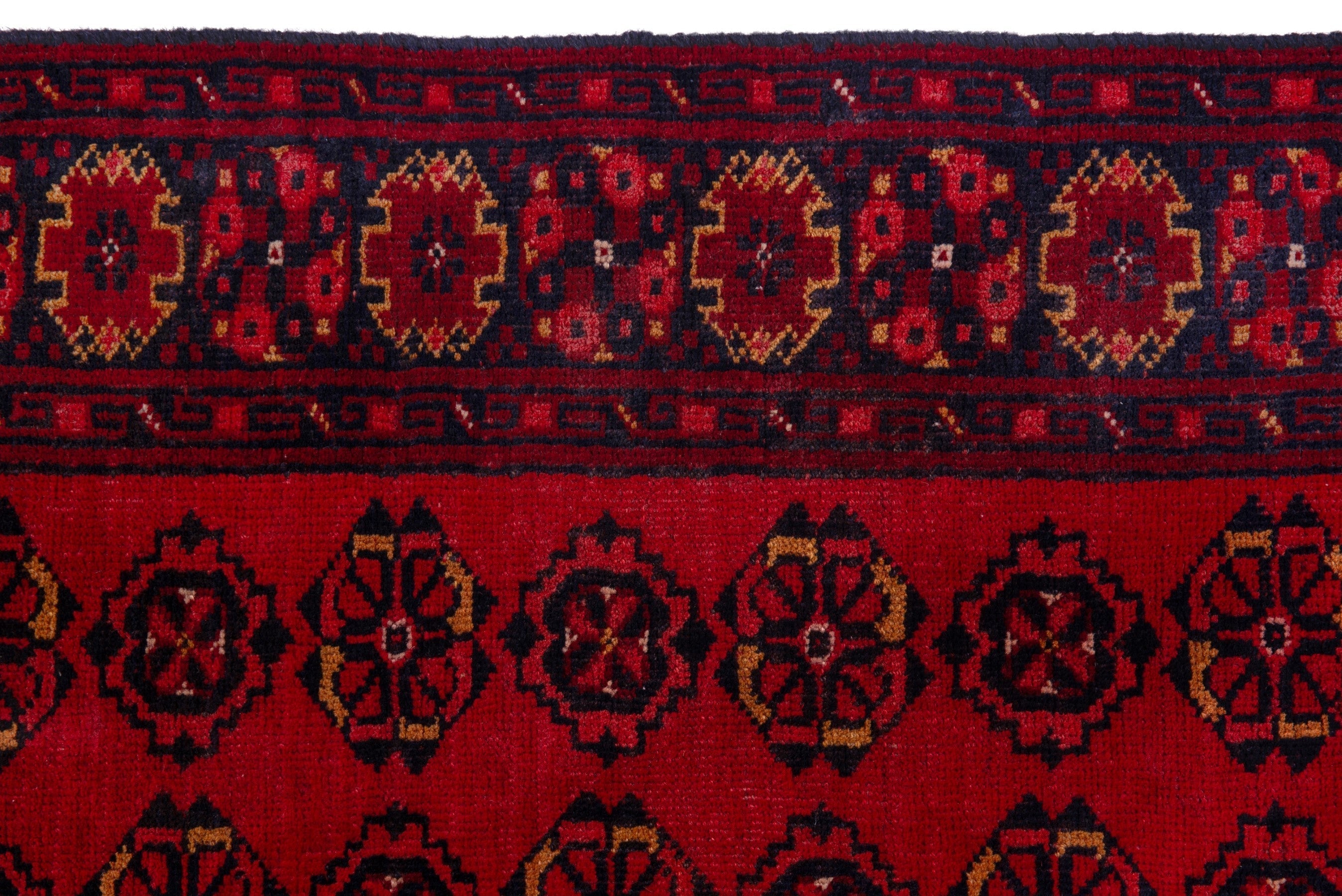 Persian Torkaman accent rug in deep red and burgundy, view 11 of 18