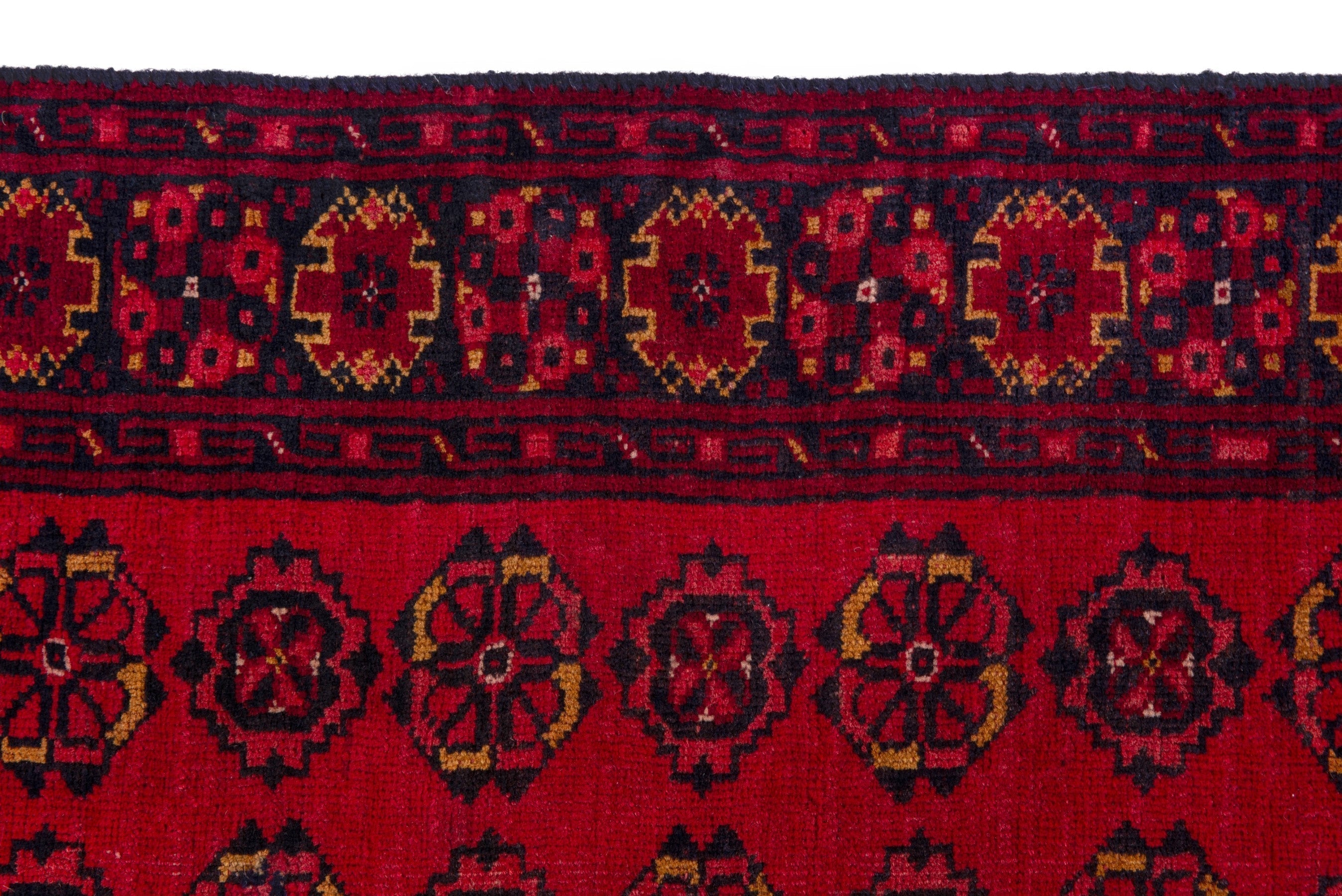 Persian Torkaman accent rug in deep red and burgundy, view 13 of 18