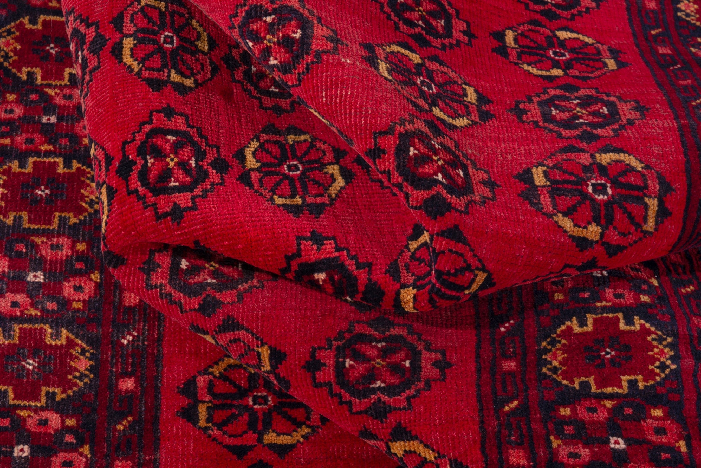 Persian Torkaman accent rug in deep red and burgundy, view 14 of 18