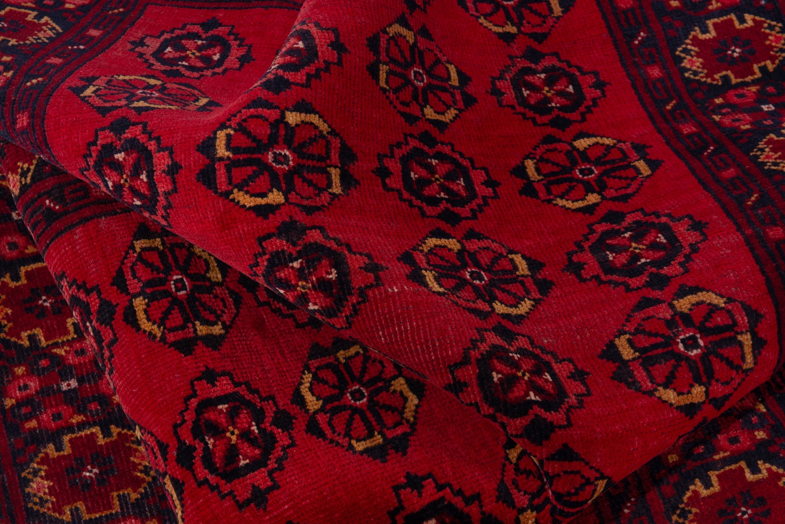 Persian Torkaman accent rug in deep red and burgundy, view 15 of 18