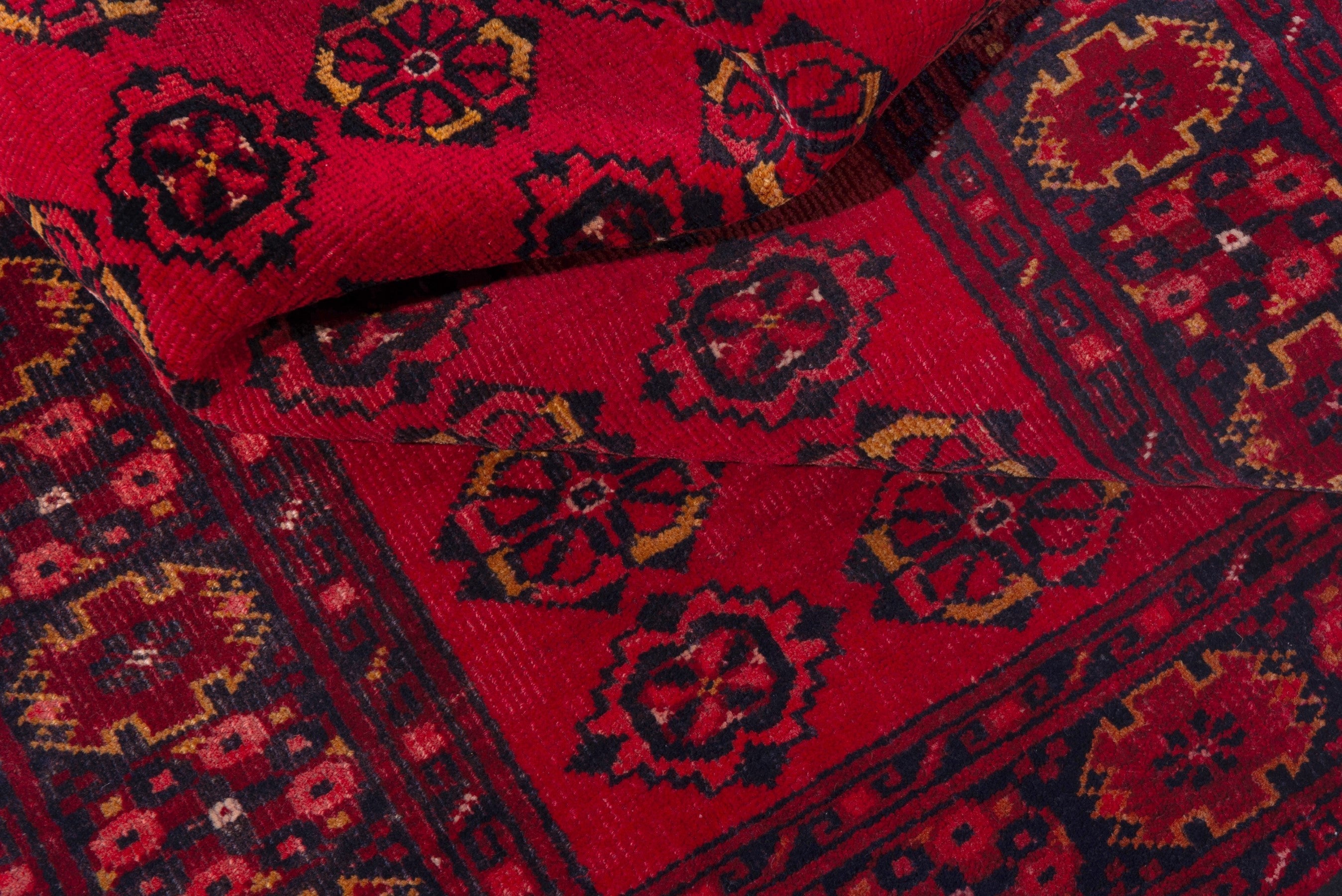 Persian Torkaman accent rug in deep red and burgundy, view 16 of 18