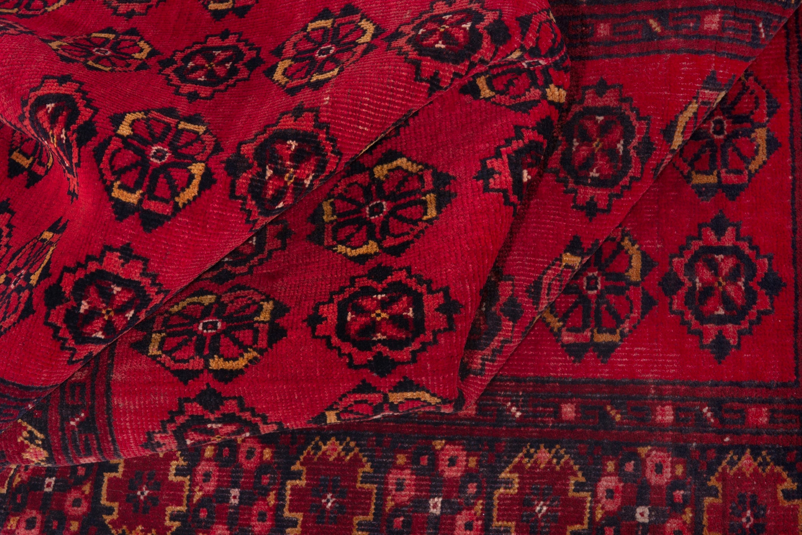 Persian Torkaman accent rug in deep red and burgundy, view 17 of 18