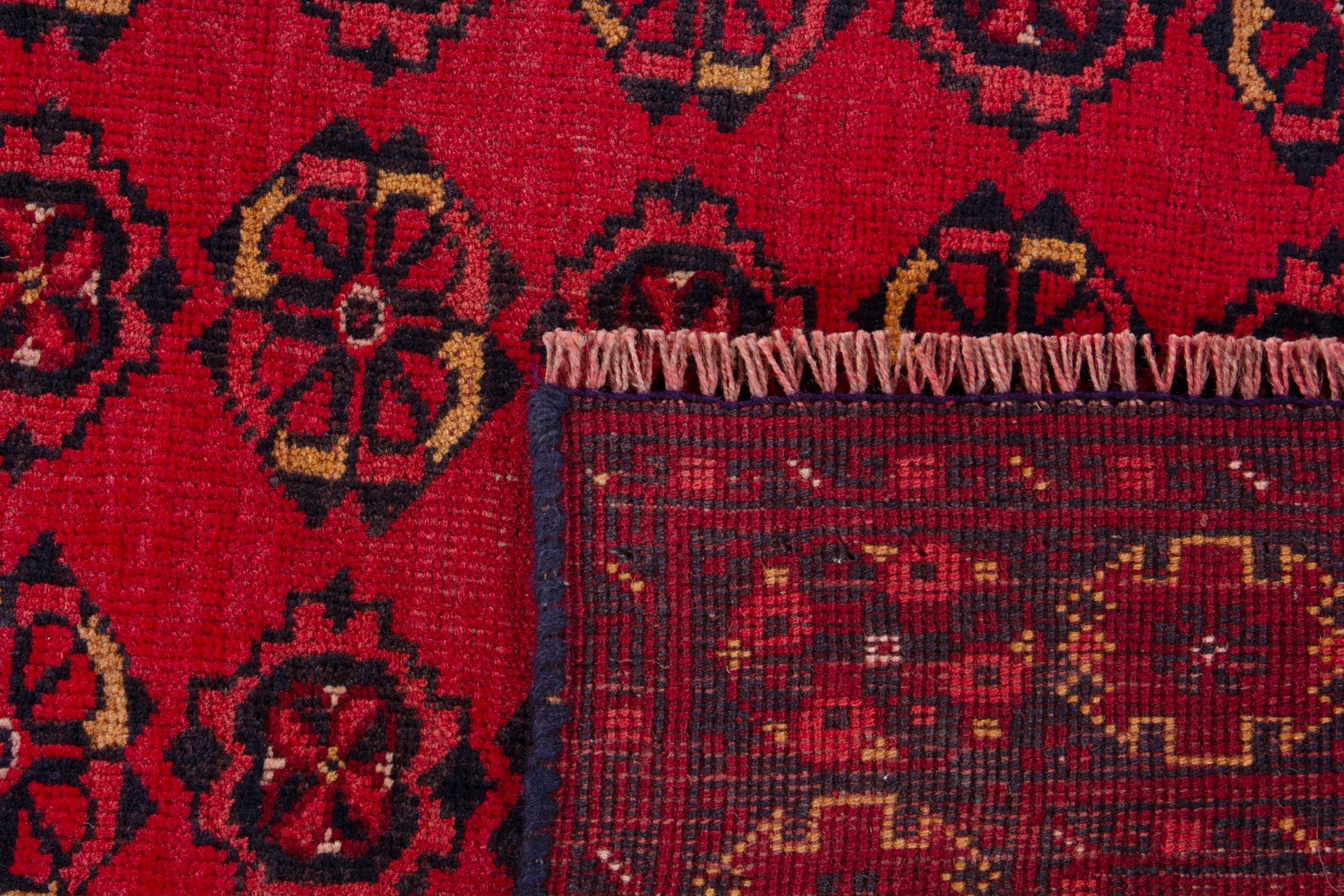 Persian Torkaman accent rug in deep red and burgundy, view 18 of 18
