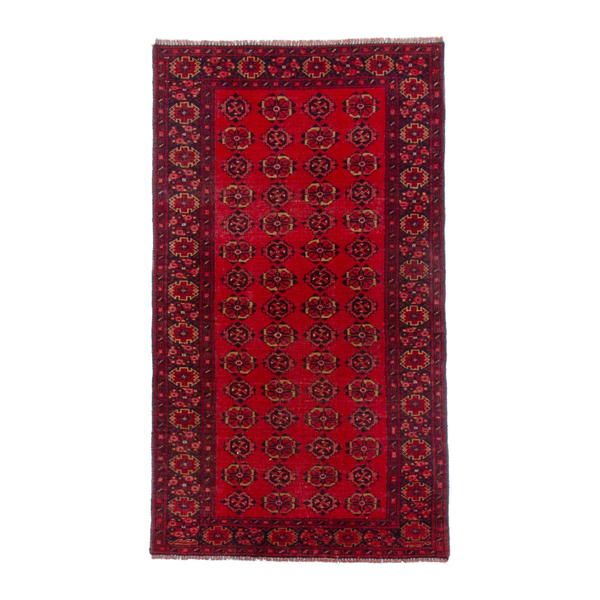 Persian Torkaman accent rug in deep red and burgundy, 3'1" x 5'7"