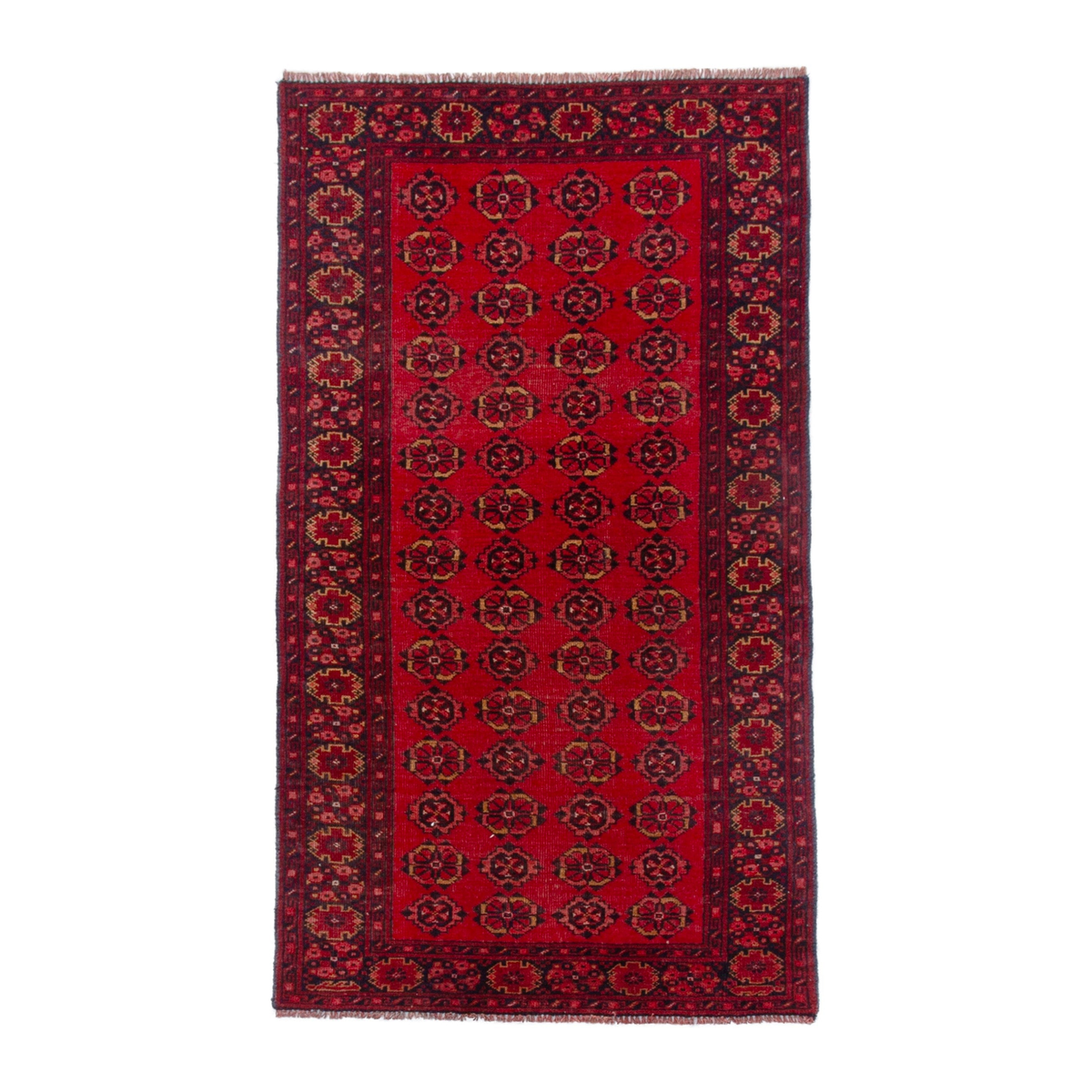 Persian Torkaman accent rug in deep red and burgundy, 3'1" x 5'7"