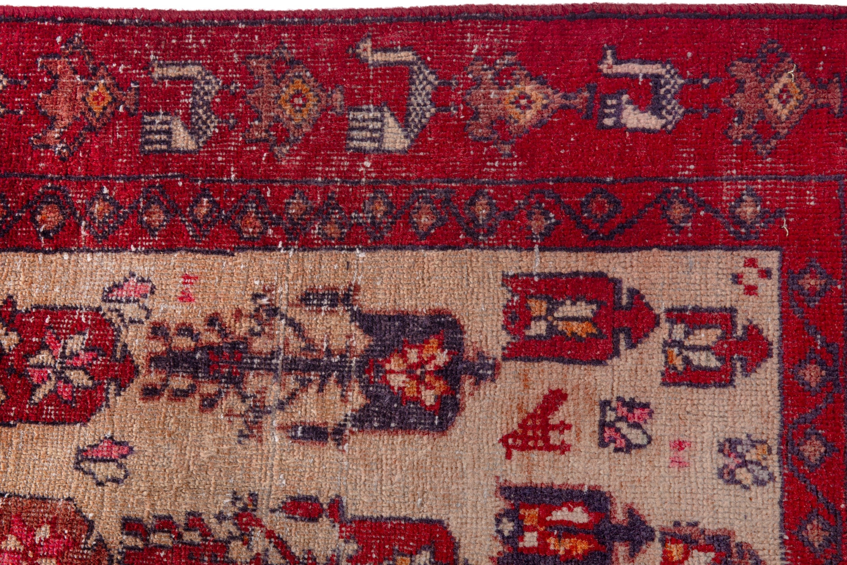 Persian Baluch accent rug in burgundy and cream, view 12 of 19