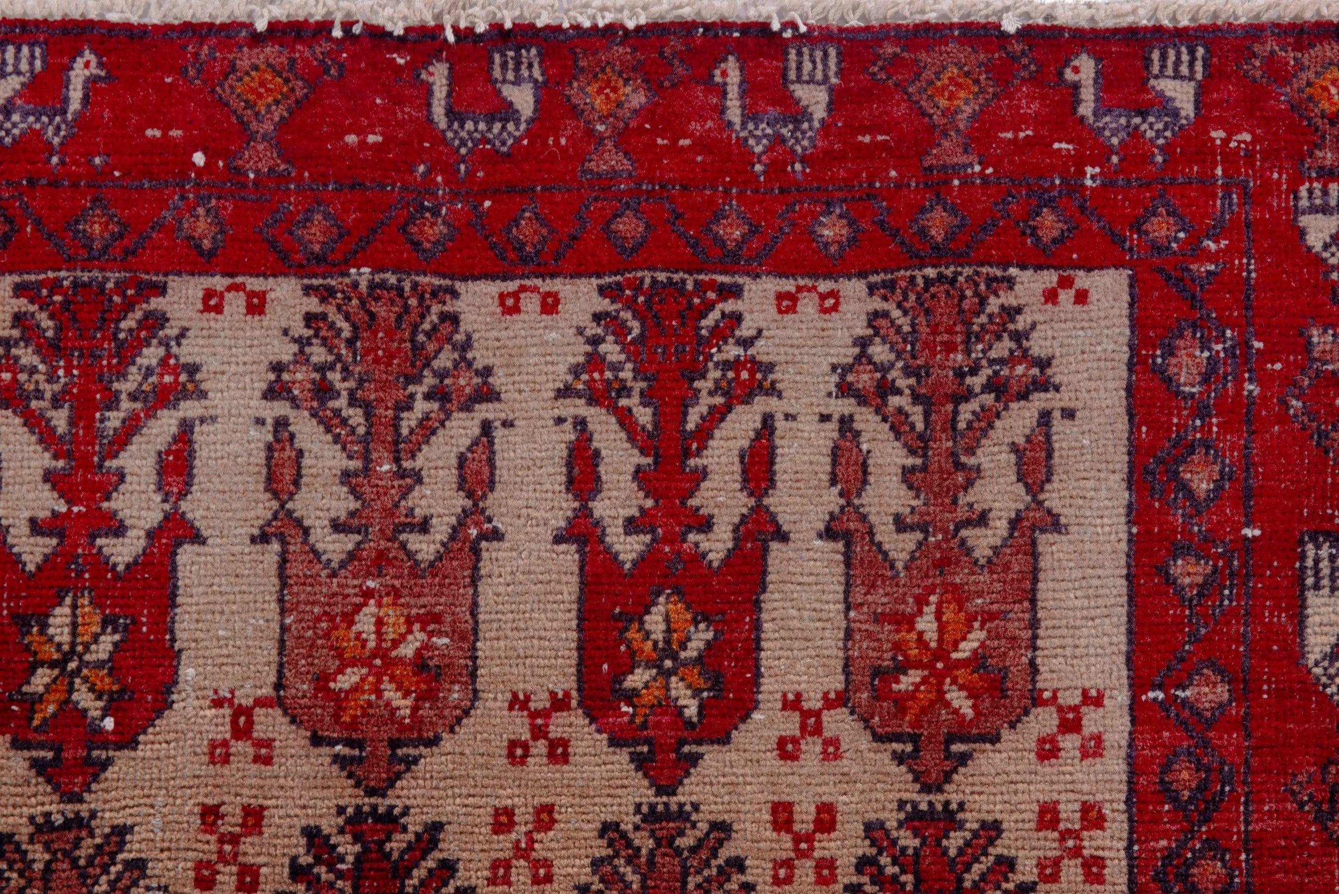 Persian Baluch accent rug in burgundy and cream, view 13 of 19