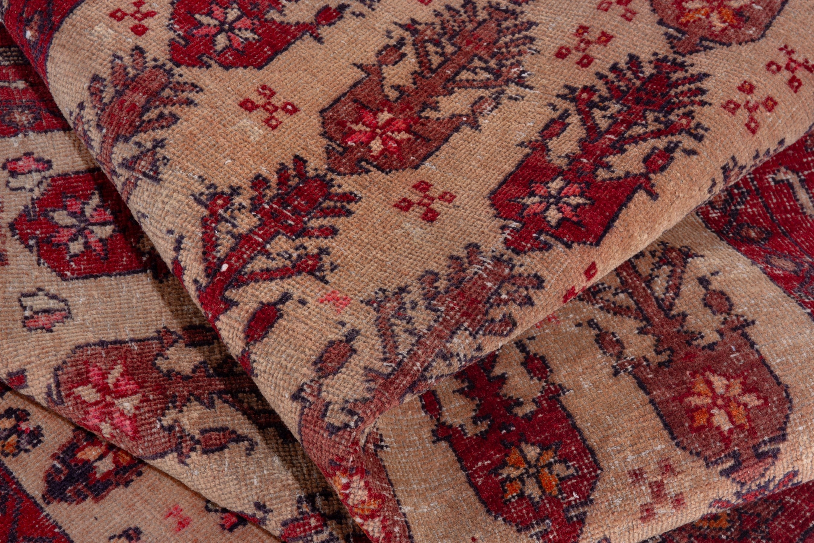Persian Baluch accent rug in burgundy and cream, view 17 of 19