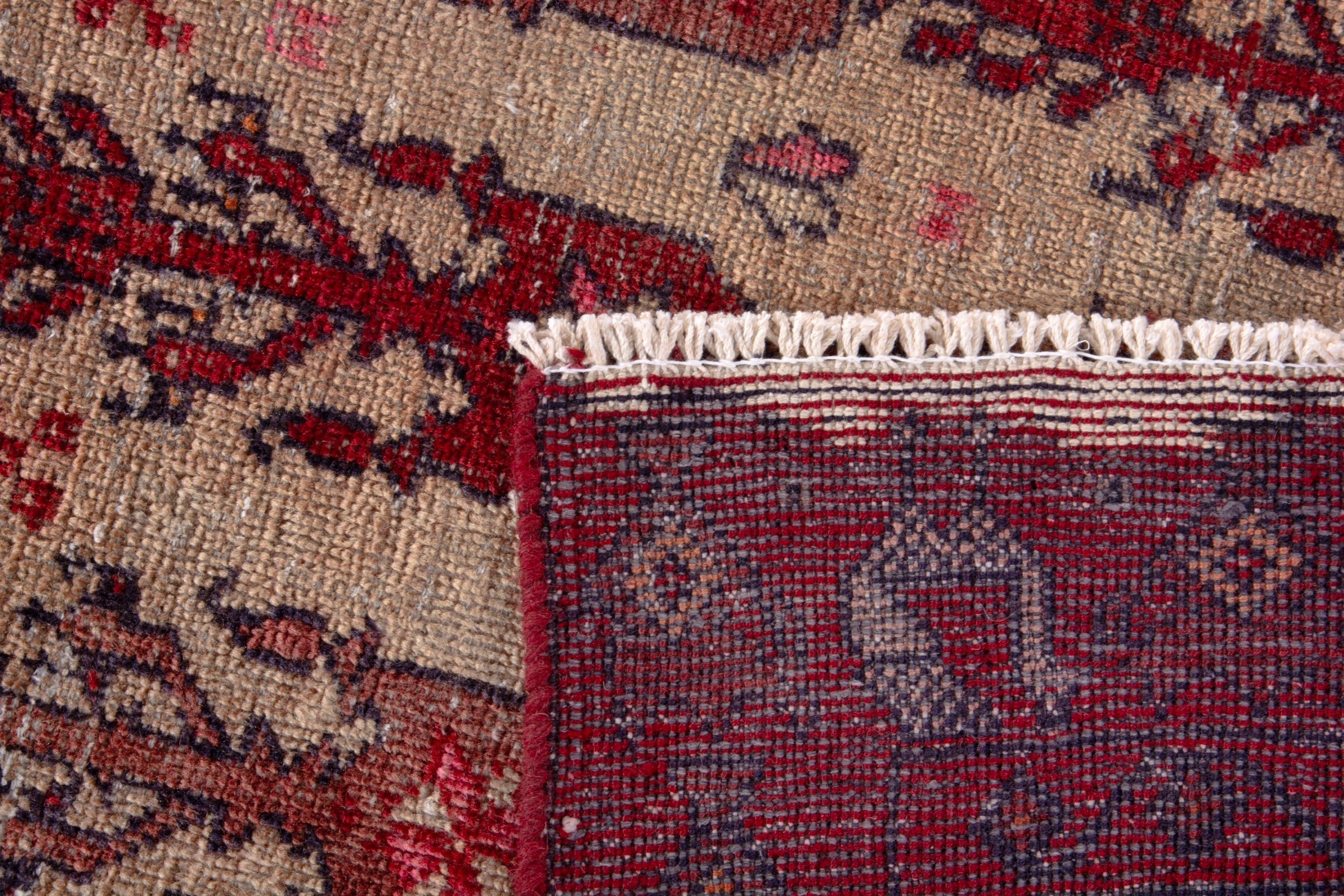 Persian Baluch accent rug in burgundy and cream, view 19 of 19