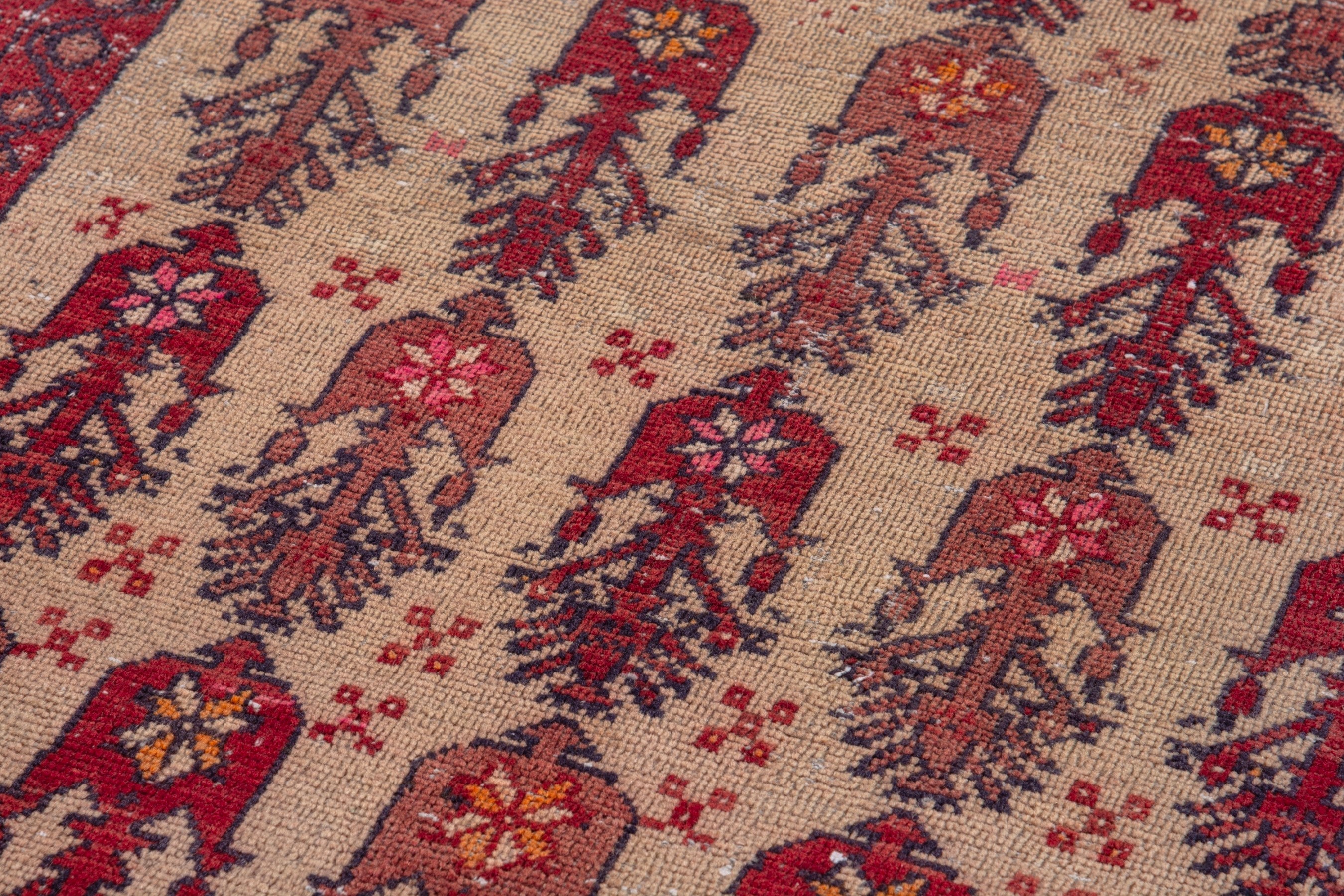 Persian Baluch accent rug in burgundy and cream, view 9 of 19