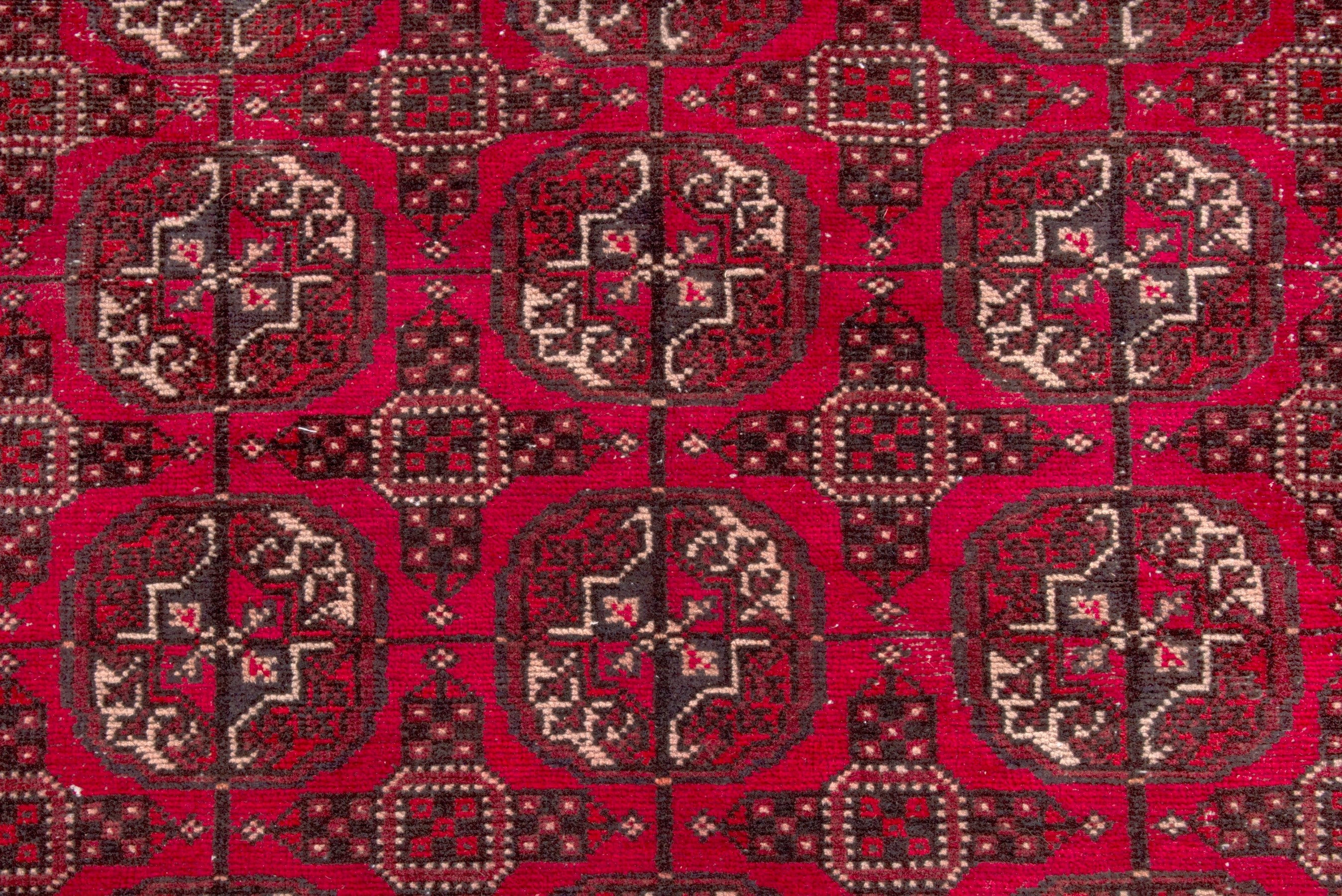 Persian Ghoochan area rug in deep red and antique gold, view 13 of 17