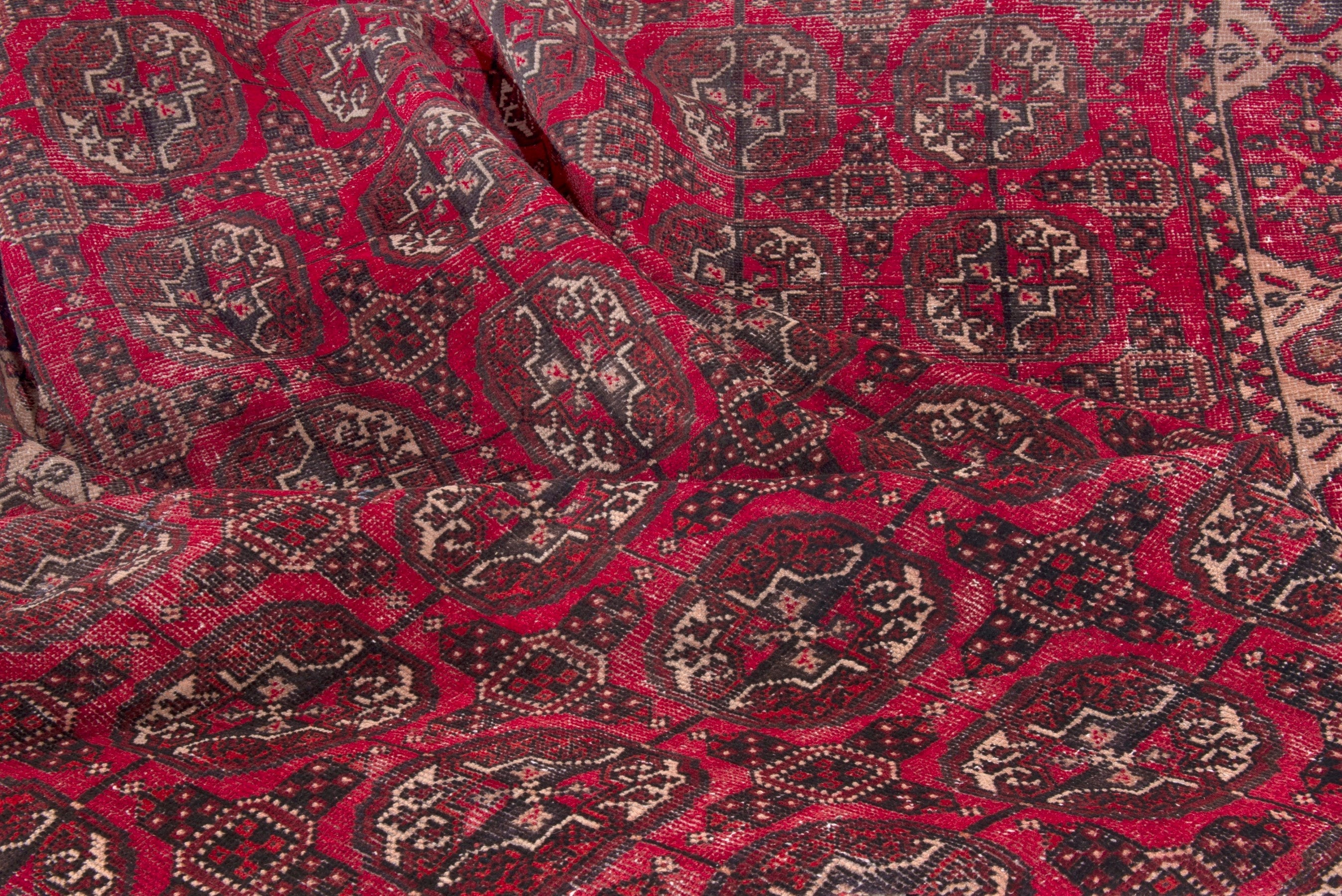 Persian Ghoochan area rug in deep red and antique gold, view 14 of 17