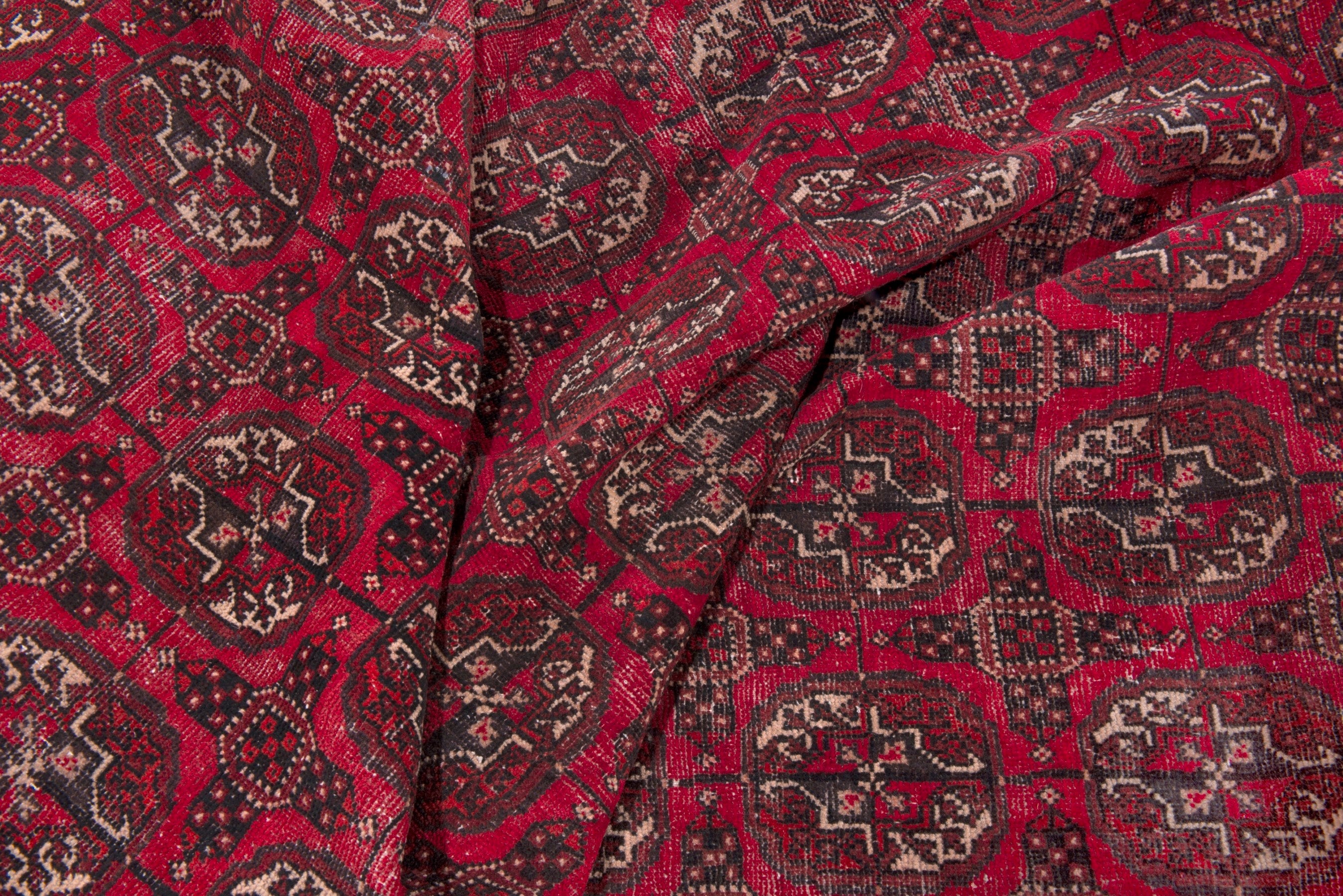 Persian Ghoochan area rug in deep red and antique gold, view 15 of 17