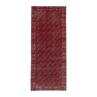 Persian Ghoochan runner rug in deep red and antique gold, 5'1" x 12'9"