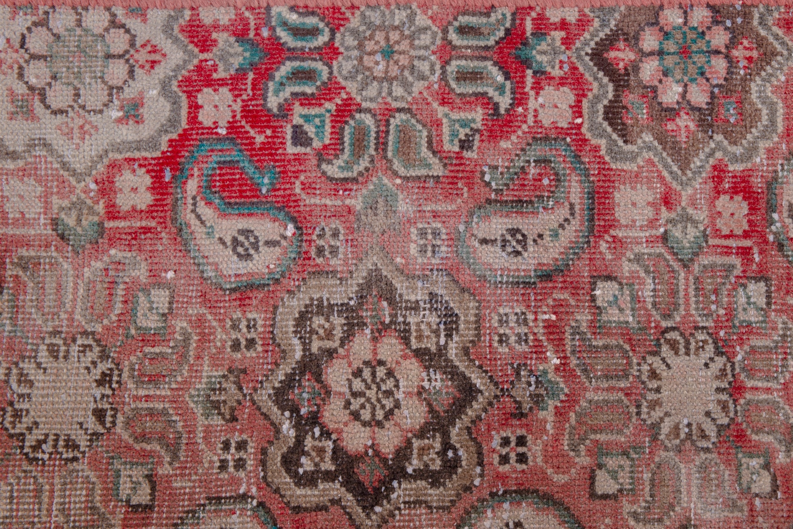 Persian Mahal area rug in faded red and muted pink, view 11 of 17
