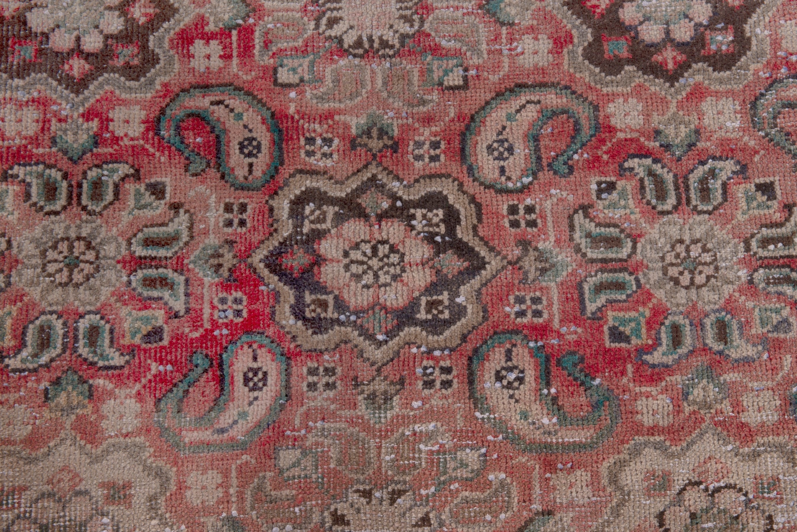 Persian Mahal area rug in faded red and muted pink, view 12 of 17