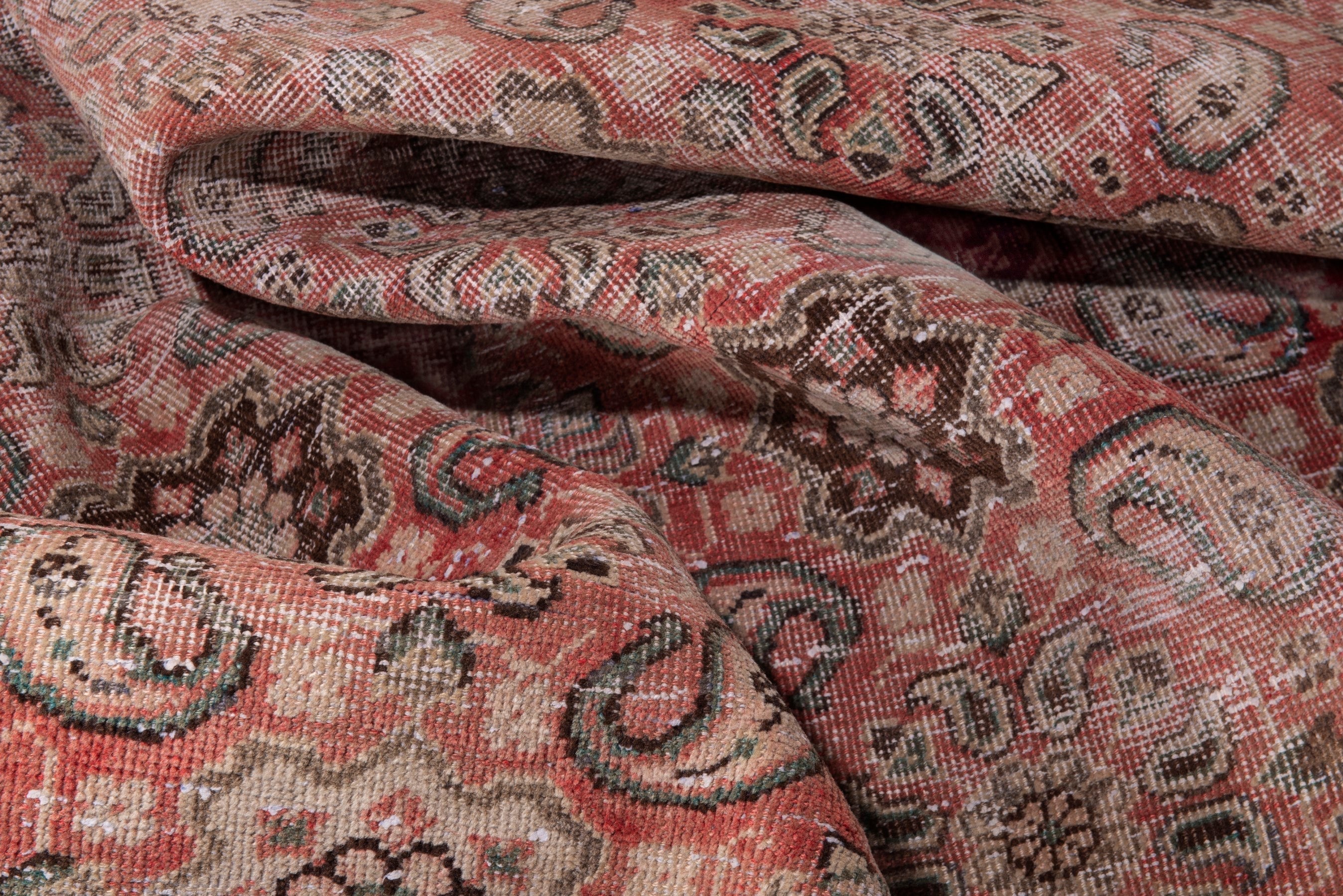 Persian Mahal area rug in faded red and muted pink, view 16 of 17