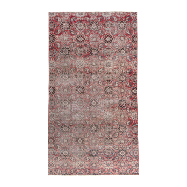 Persian Mahal area rug in faded red and muted pink, 5'1" x 9'9"