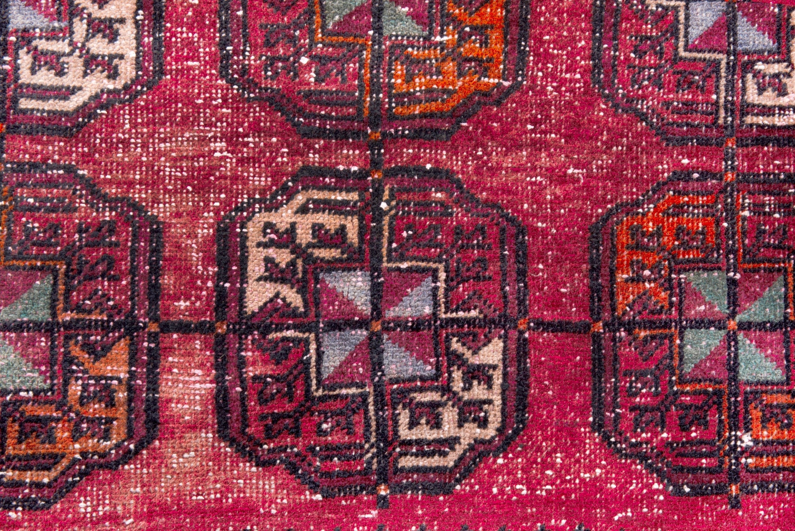 Persian Ghoochan area rug in deep red and faded red, view 11 of 19