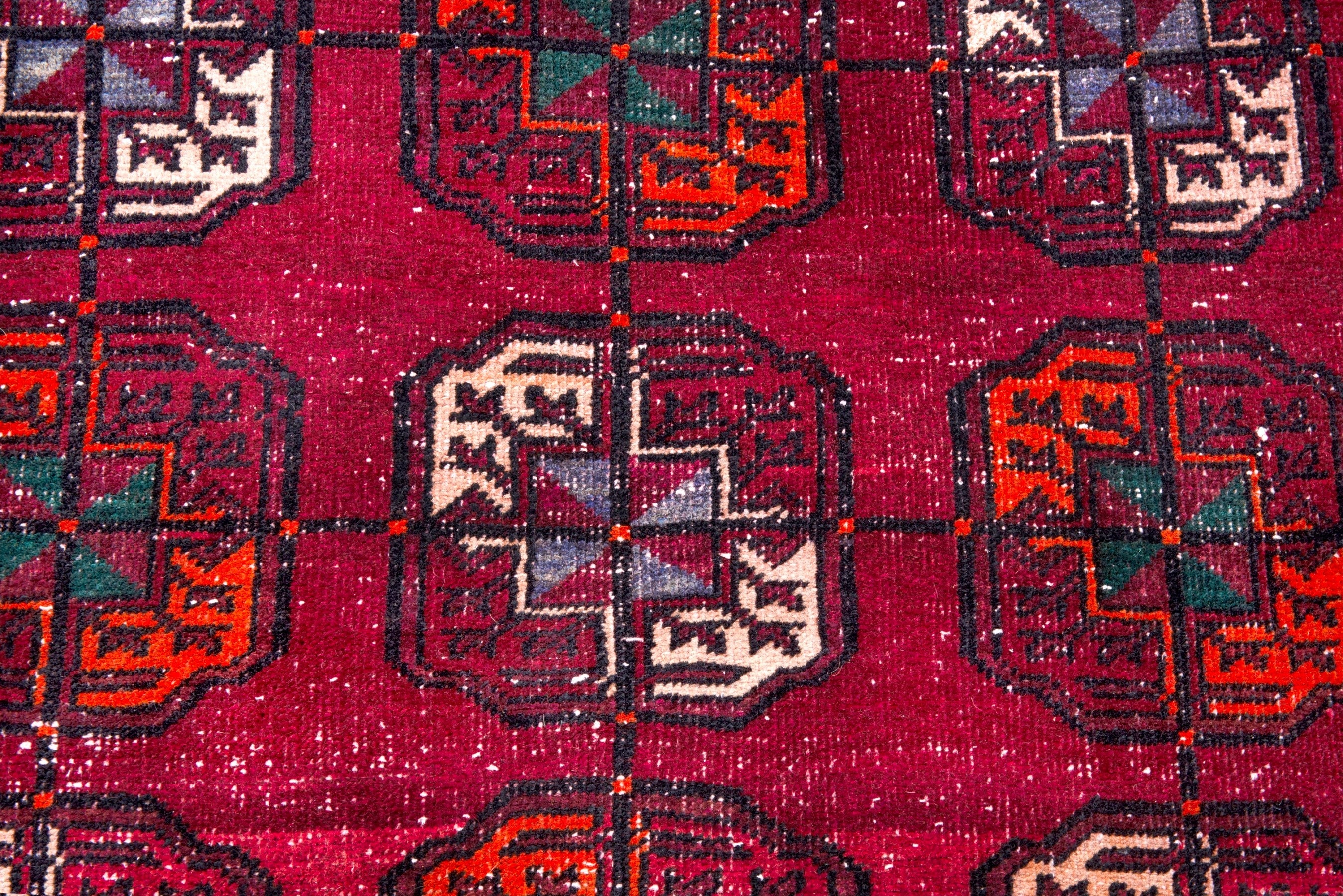 Persian Ghoochan area rug in deep red and faded red, view 12 of 19