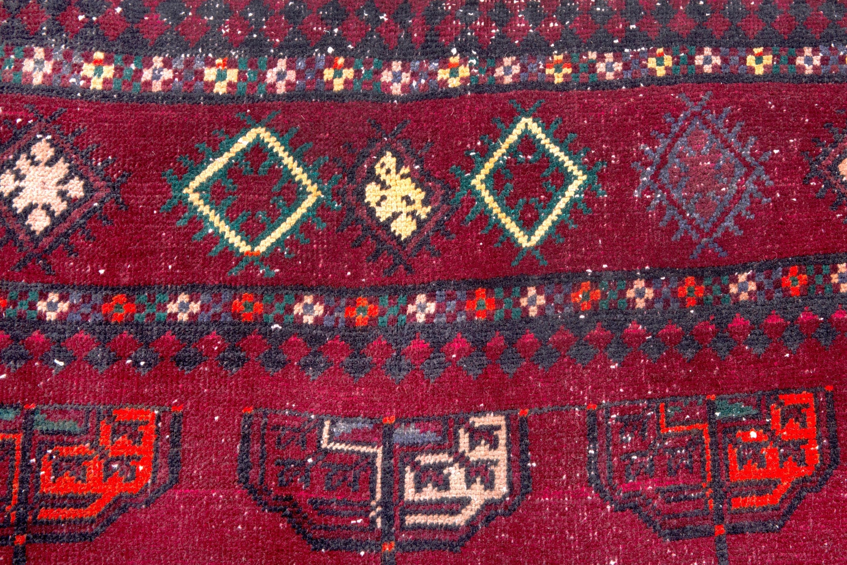 Persian Ghoochan area rug in deep red and faded red, view 14 of 19