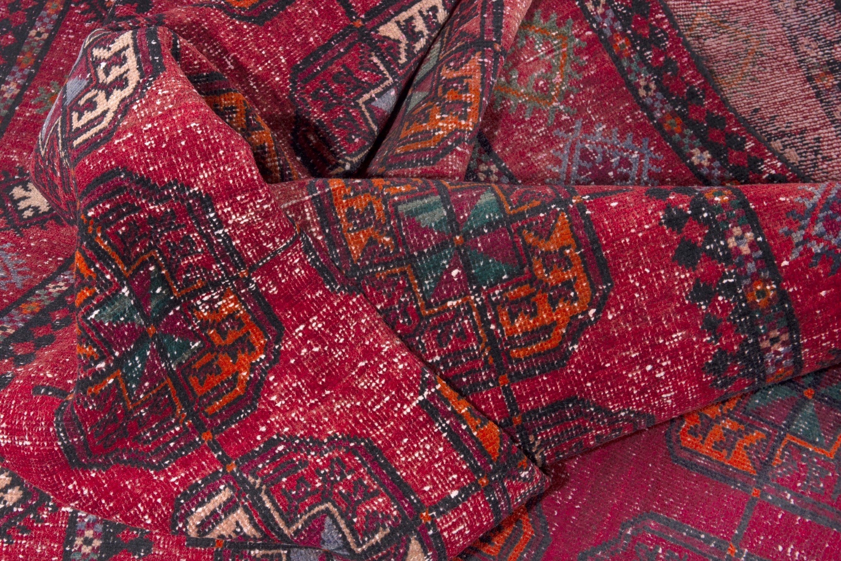 Persian Ghoochan area rug in deep red and faded red, view 15 of 19