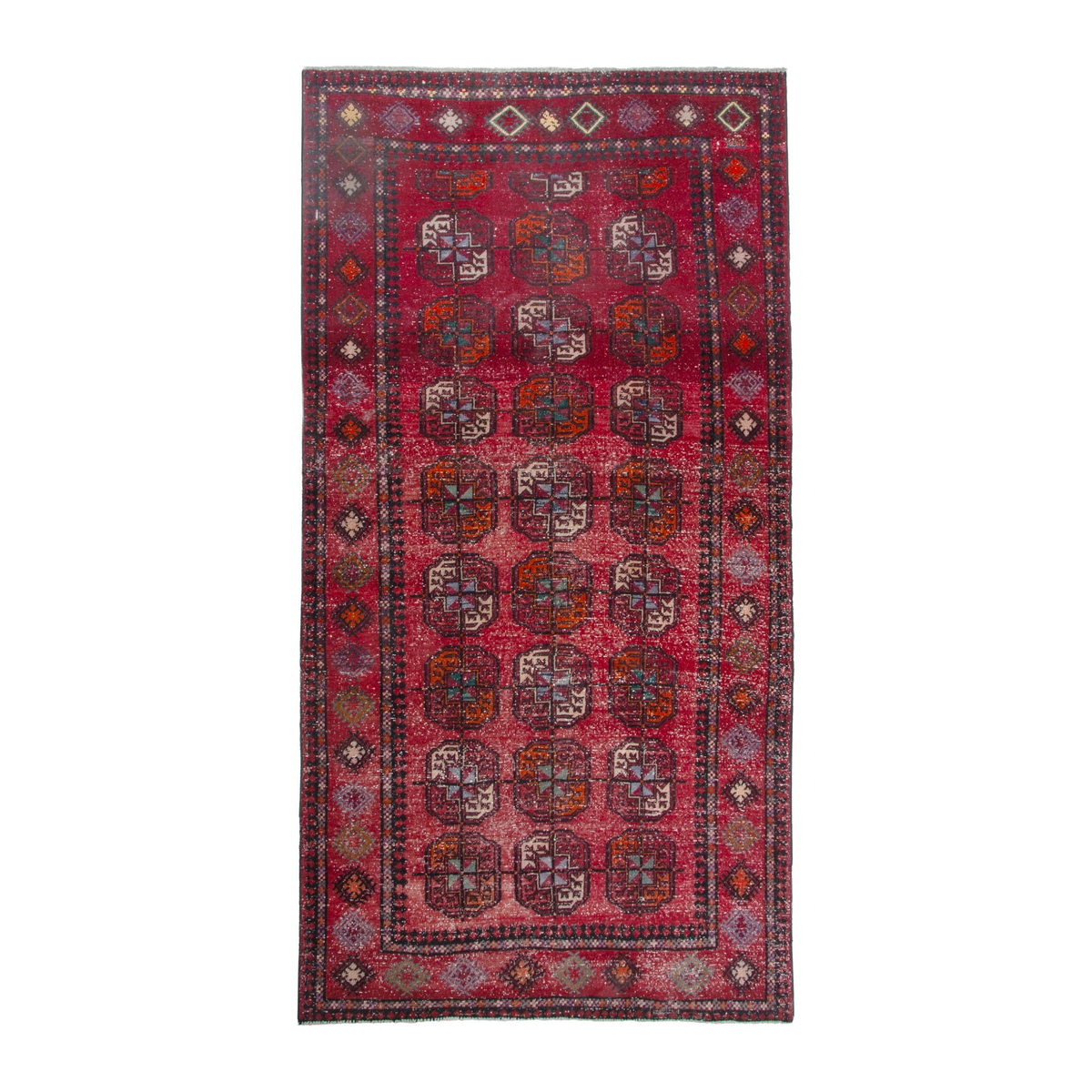Persian Ghoochan area rug in deep red and faded red, 5'1" x 9'10"