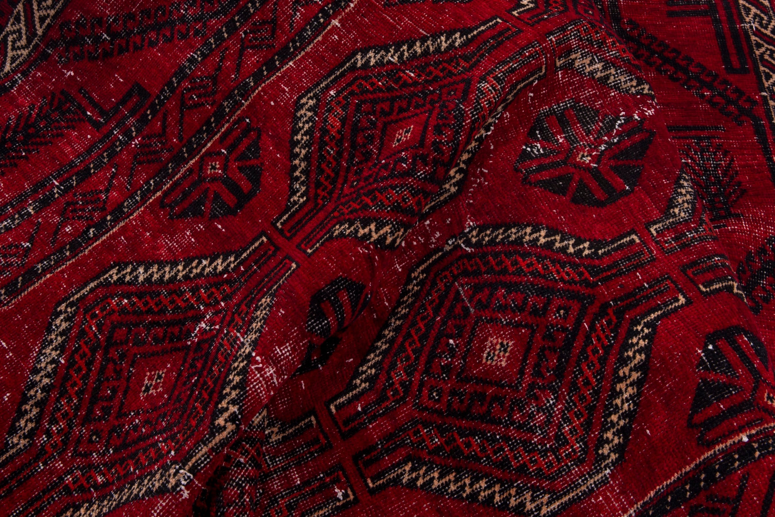 Persian Baluch area rug in deep red and burgundy, view 14 of 17