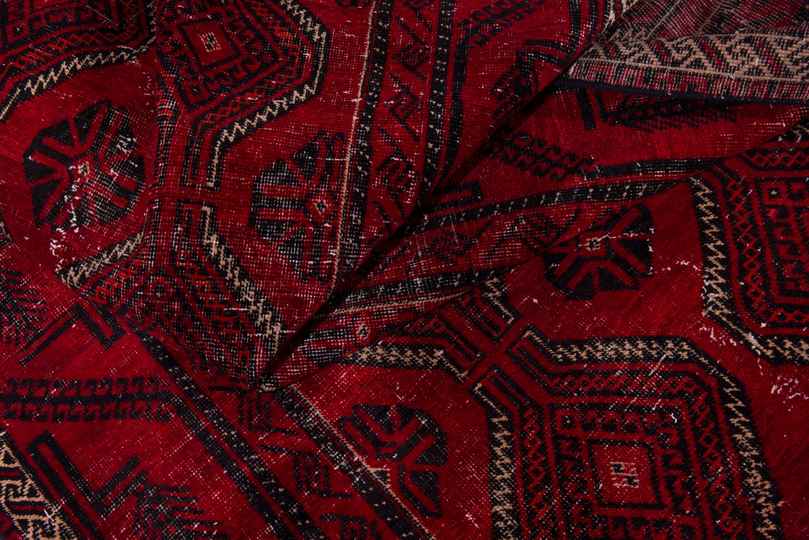 Persian Baluch area rug in deep red and burgundy, view 15 of 17