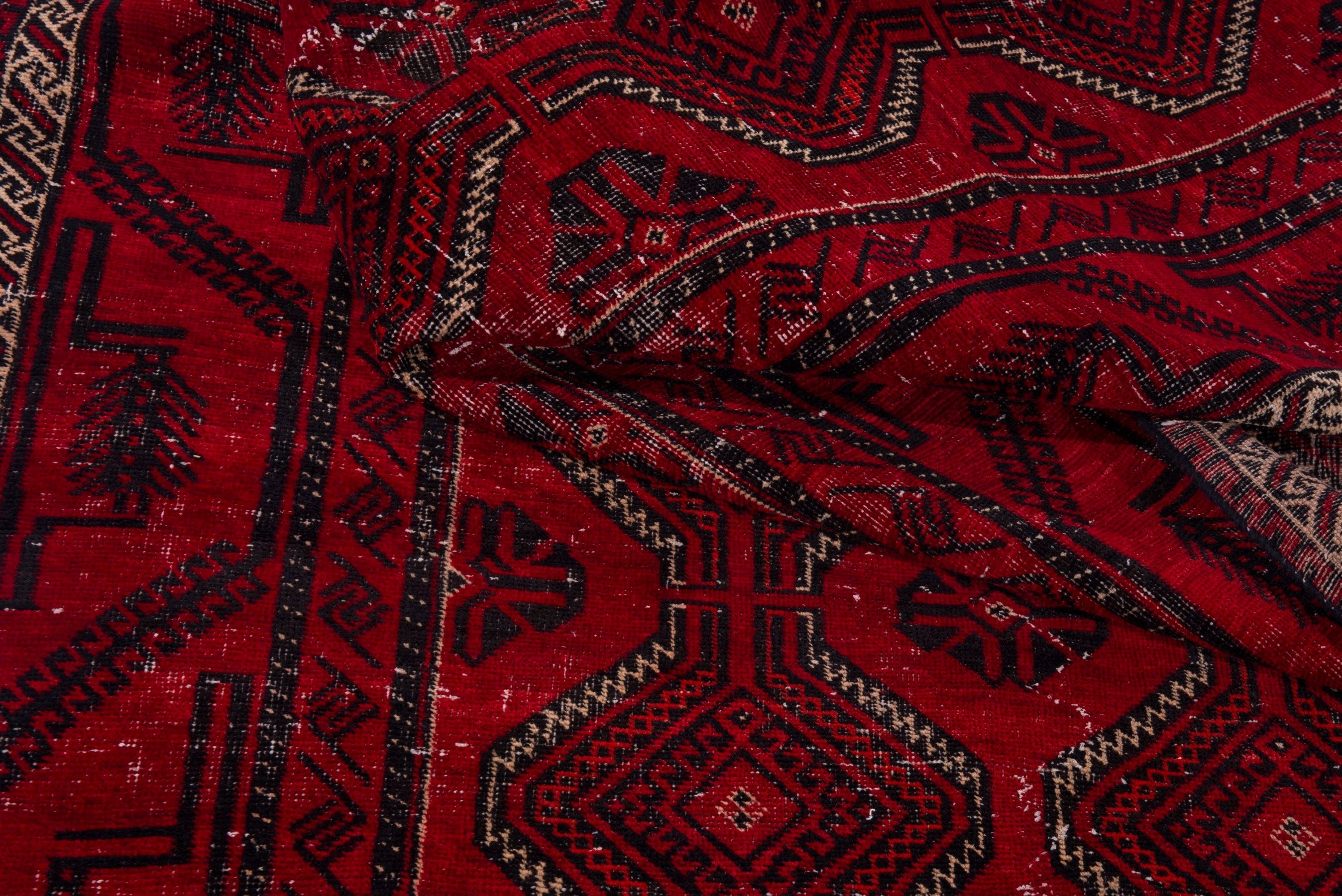 Persian Baluch area rug in deep red and burgundy, view 16 of 17